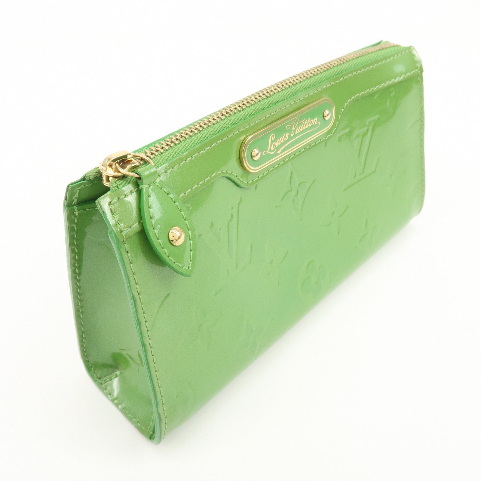 Louis Vuitton Monogram Vernis Trousse Cosmetic Pouch Green M93649