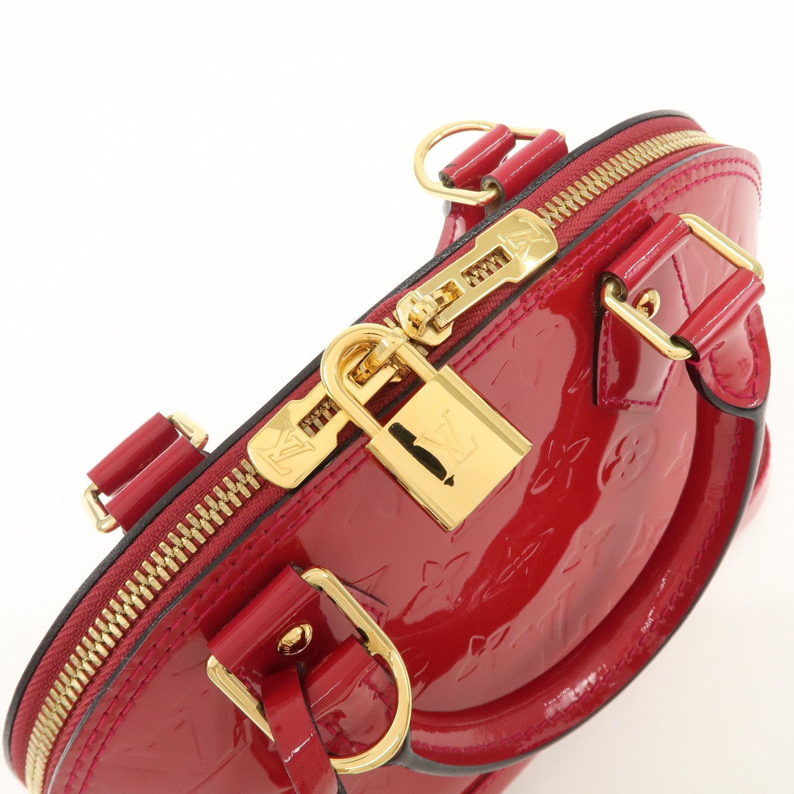 Louis Vuitton Monogram Vernis Leather Alma BB 2Way Bag Rouge M91698