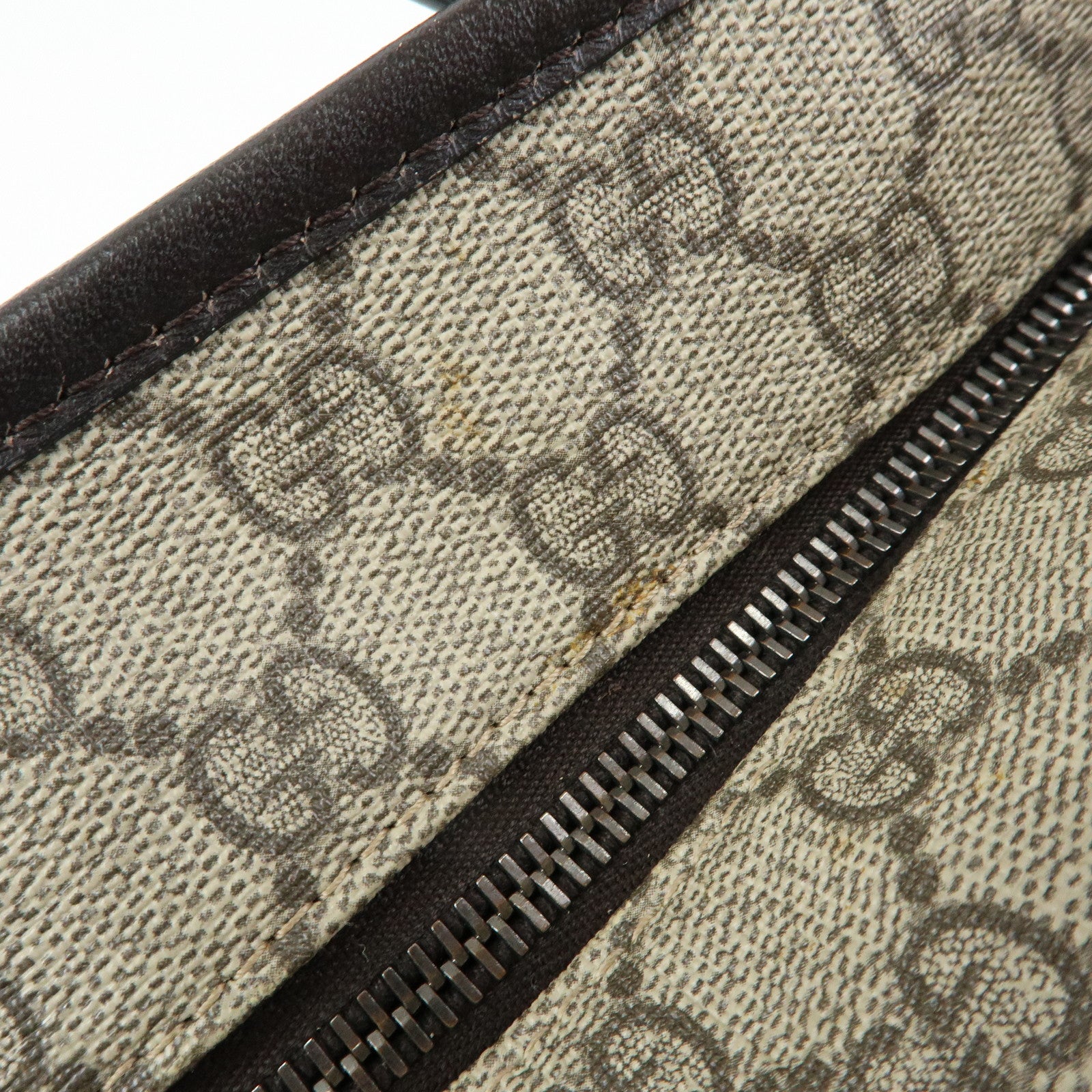 GUCCI GG Supreme Leather Tote Bag Shoulder Bag Beige Brown 211138