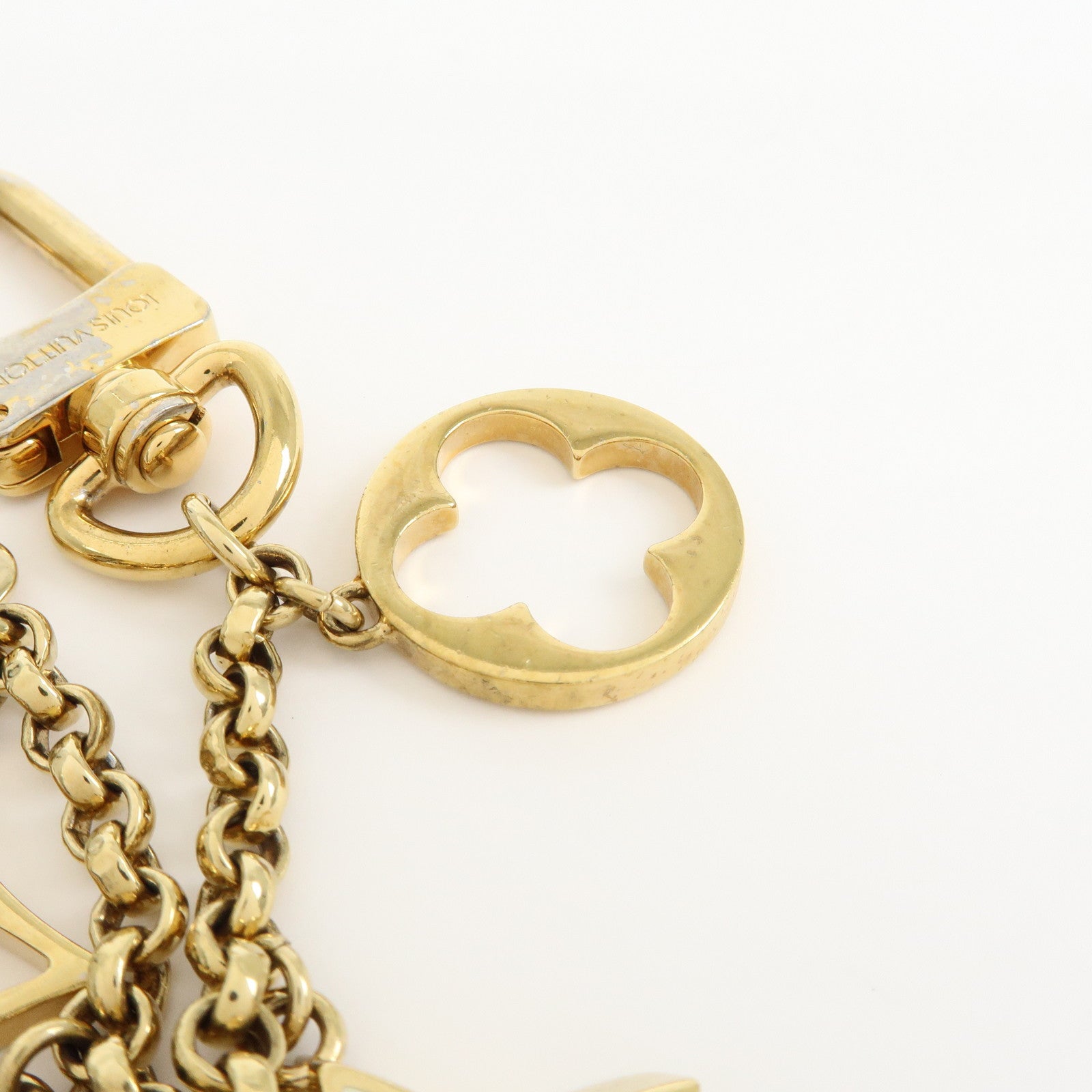 Louis Vuitton Fleur de Monogram Bag Charm Key Chain Gold M65111