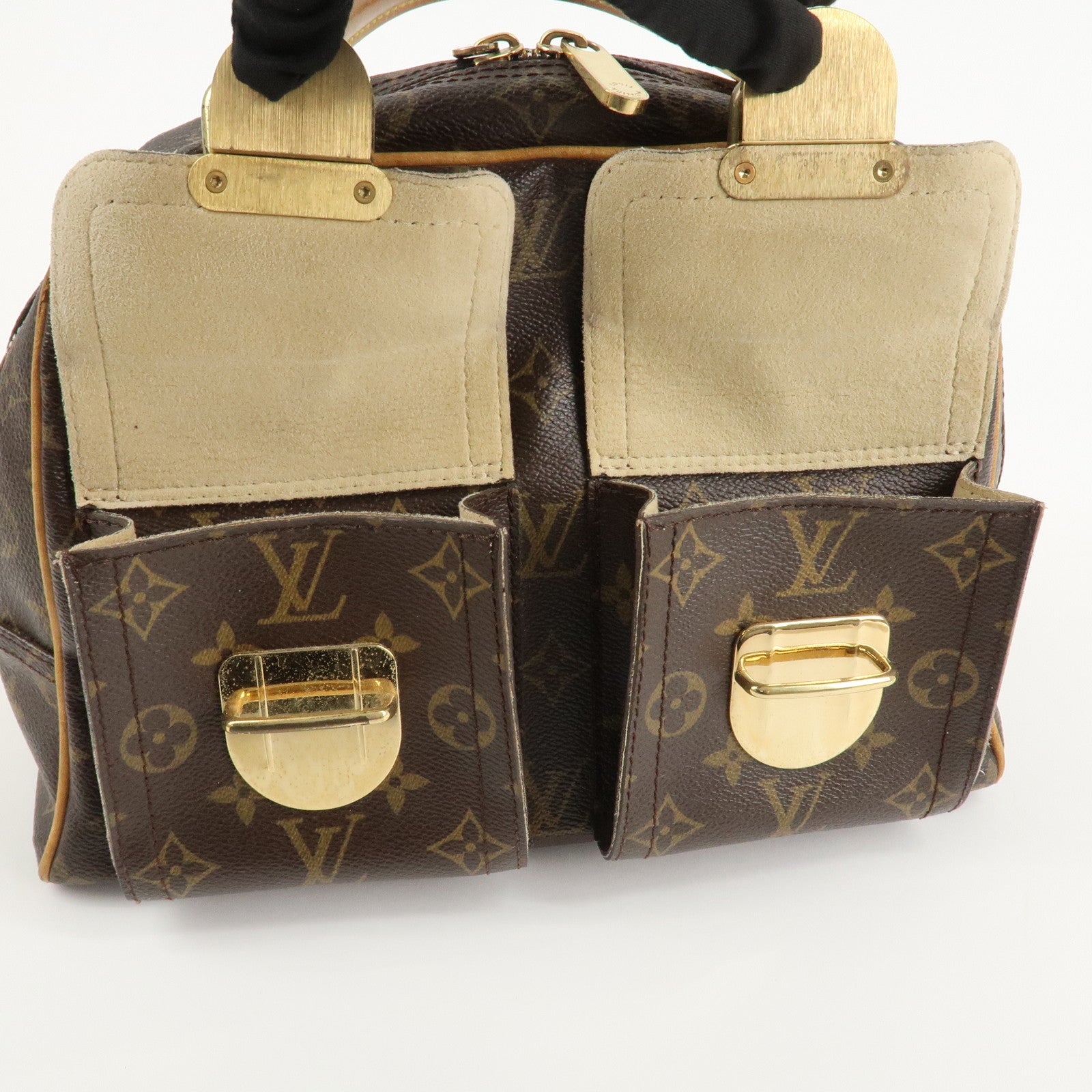 Louis Vuitton Monogram Manhattan PM Hand Bag Brown M40026 Used