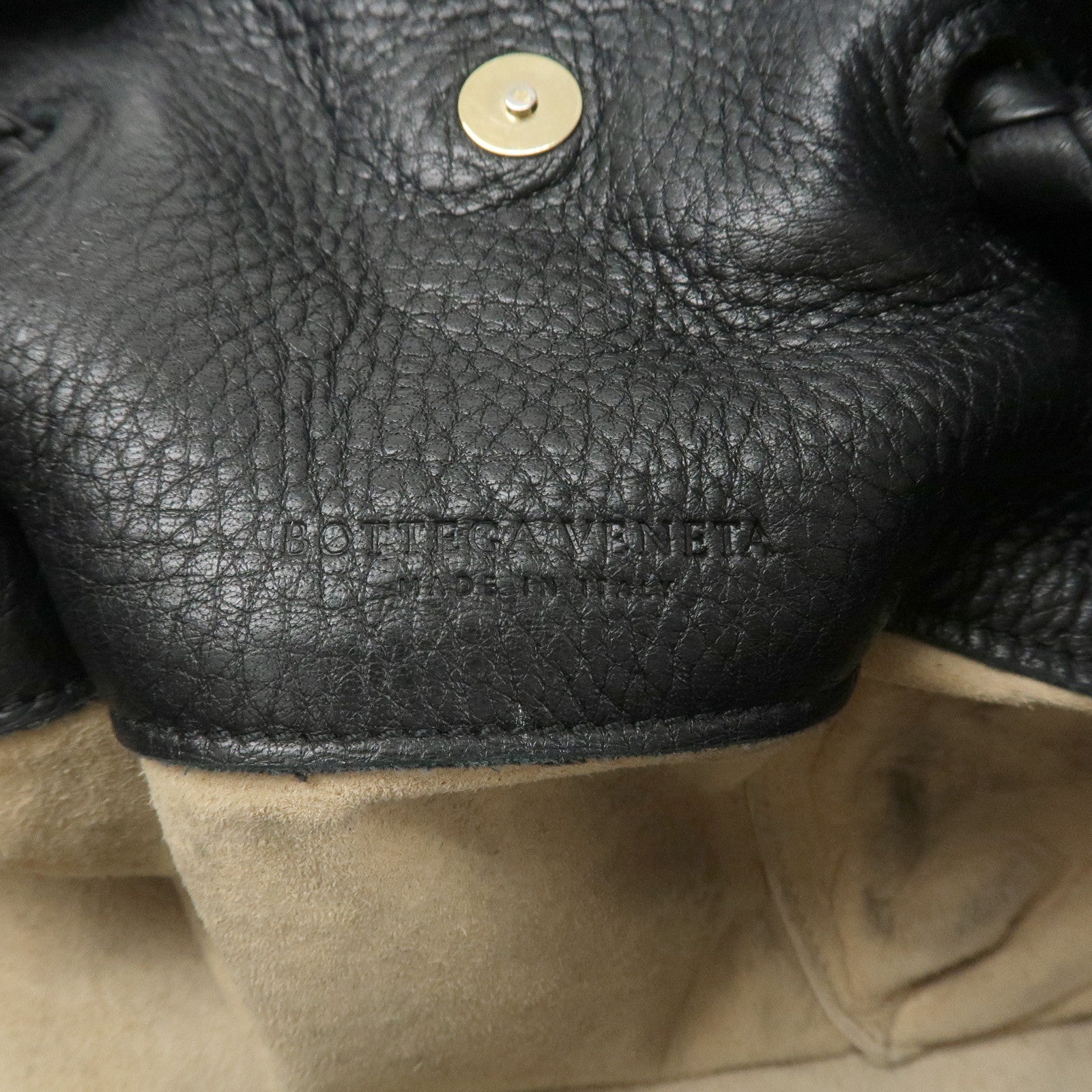 BOTTEGA VENETA Intrecciato Leather Hand Bag Shoulder Bag Black