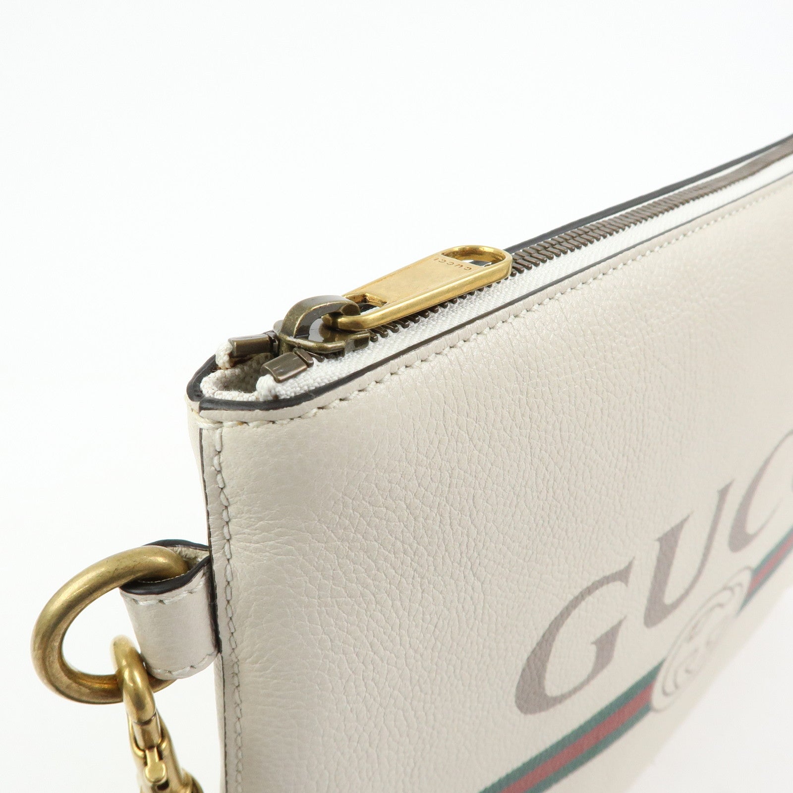 GUCCI Sherry Vintage Logo Medium Portfolio Clutch Bag Ivory 572770