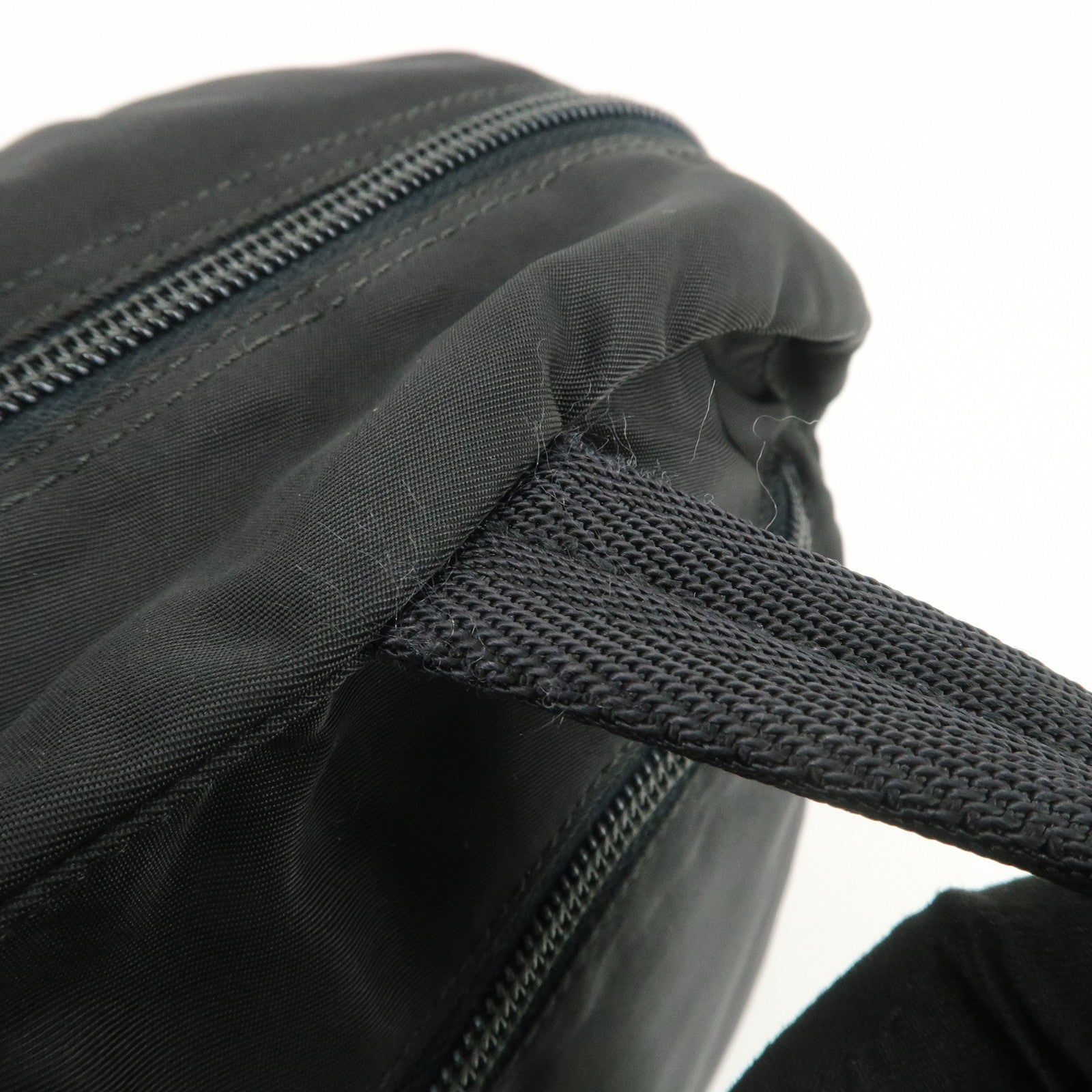 PRADA Triangle Logo Nylon Tote Bag Shoulder Bag Hand Bag Black