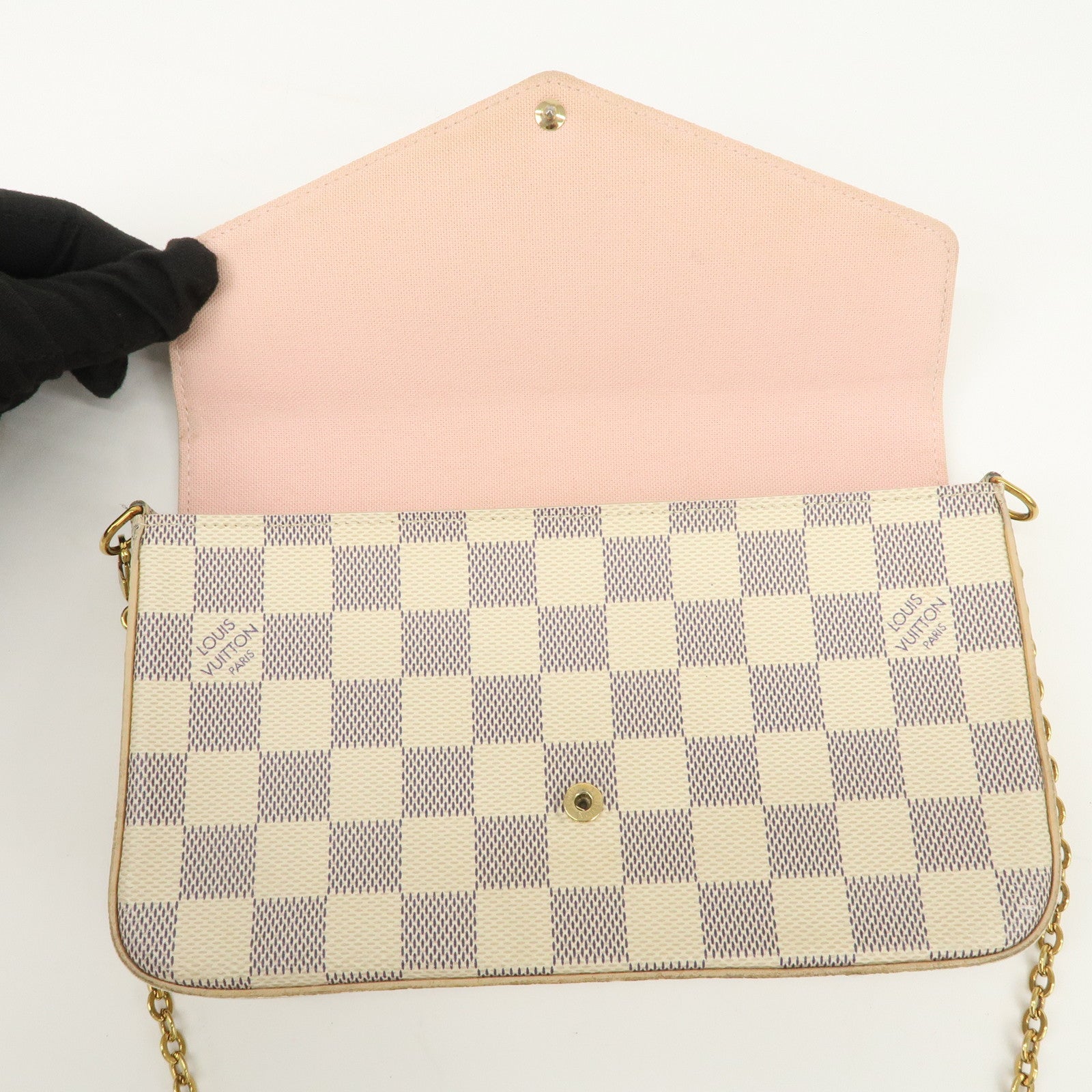 Louis Vuitton Damier Pochette Felicie Chain Shoulder Bag N63106