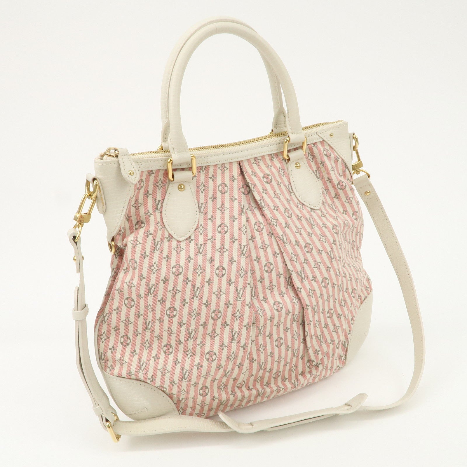 Louis Vuitton Monogram Mini Lin Marina PM 2Way Bag Pink M95495 Used