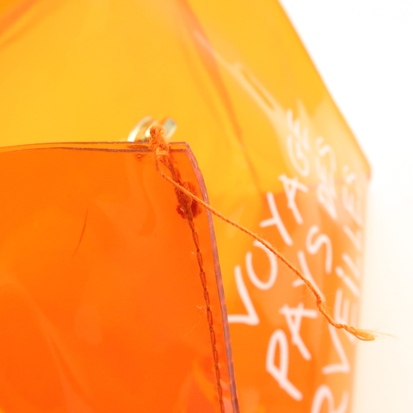 HERMES Kelly Vinyl Hand Bag SOUVENIR DE L'EXPOSITION Orange