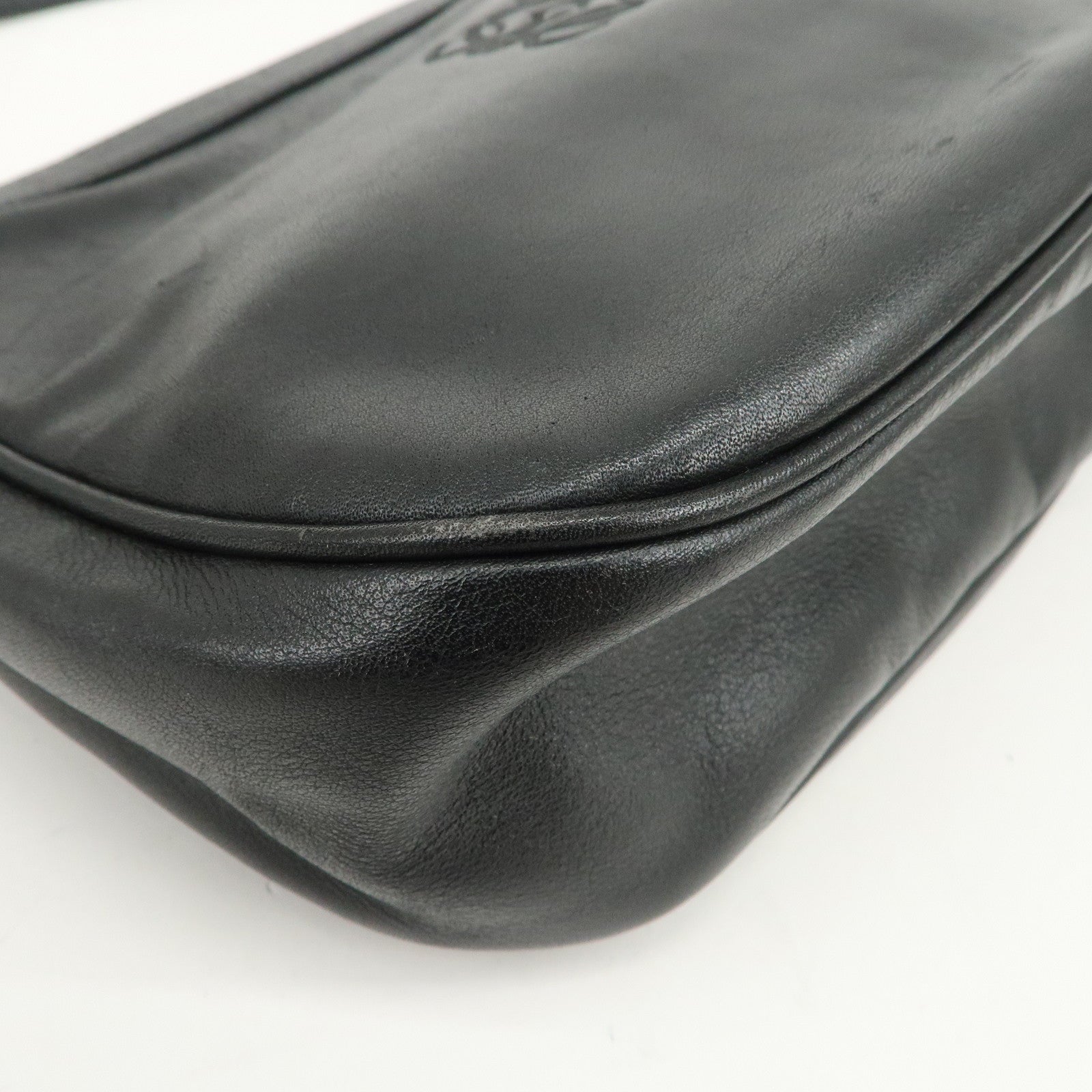 LOEWE Anagram Logo Leather Shoulder Bag Crossbody Bag Black
