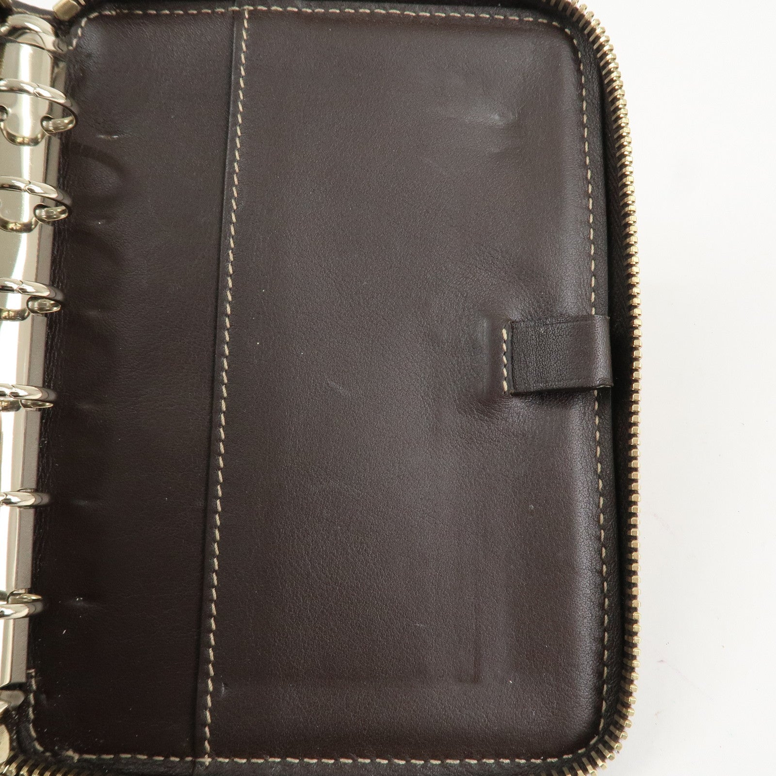 GUCCI GG Canvas Leather Planner Cover Brown Beige Gold HDW 233152 Used