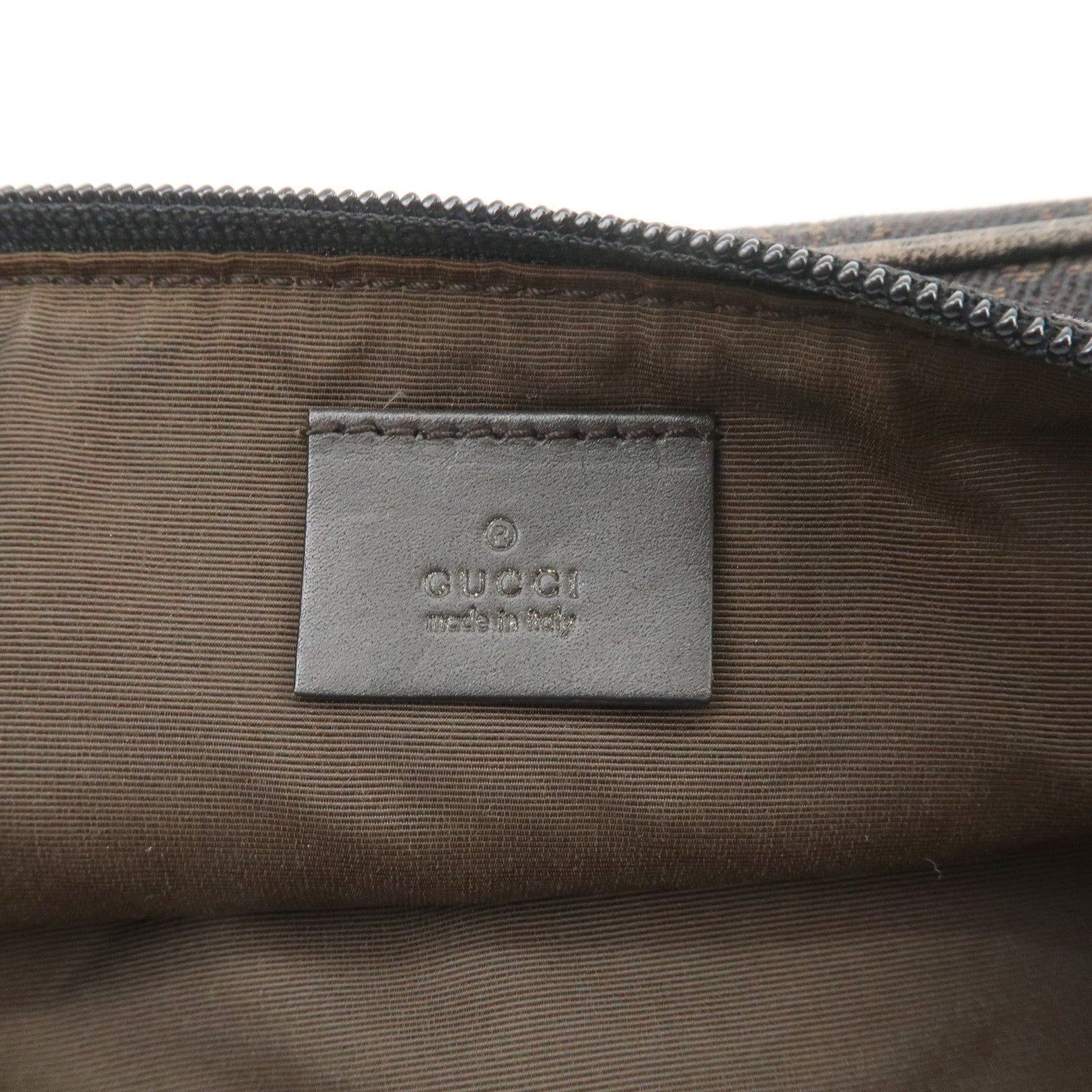 GUCCI Boat Bag GG Denim Togo Leather Hand Bag Dark Brown 07198