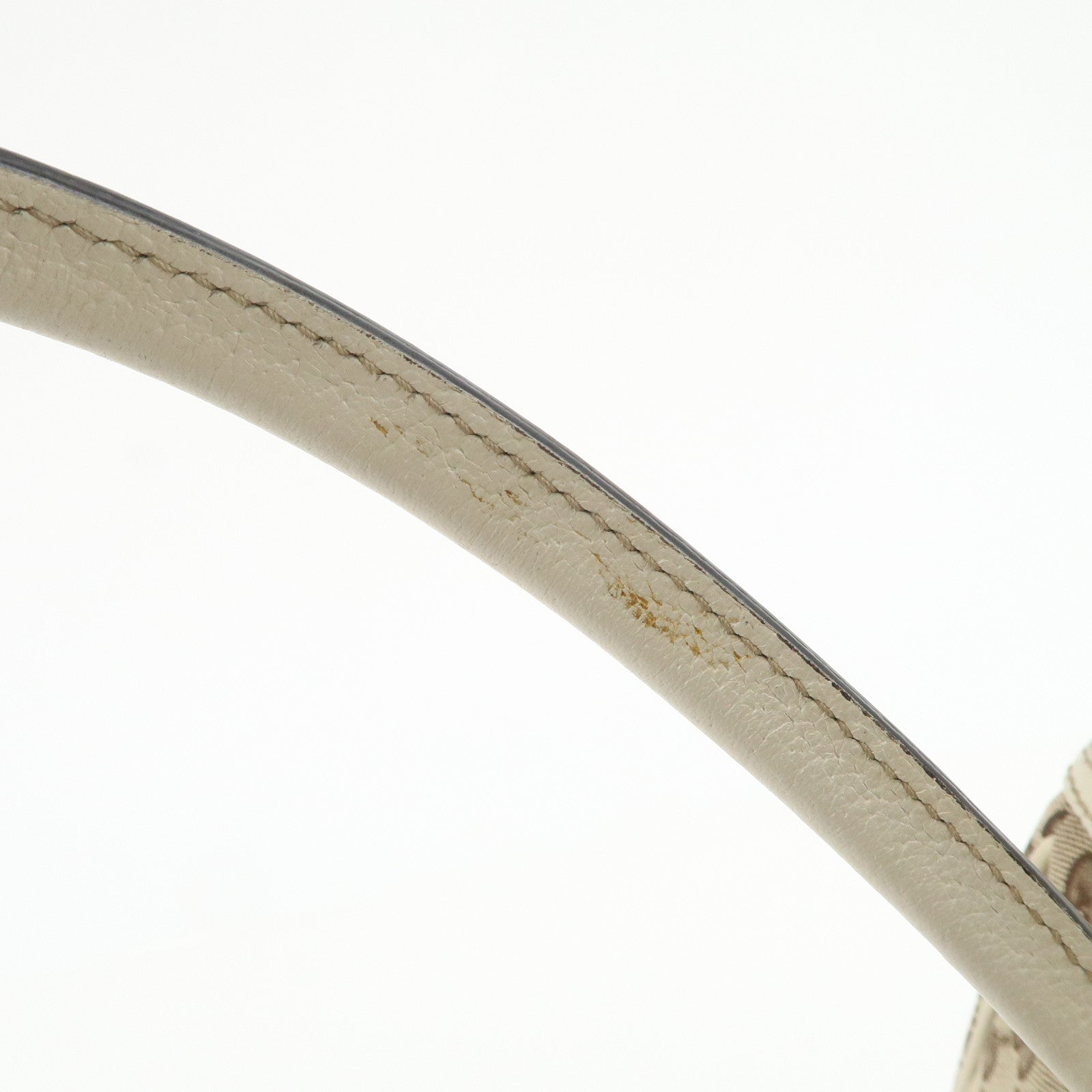 GUCCI Princy Sherry GG Canvas Leather Tote Bag Brown Ivory 177052