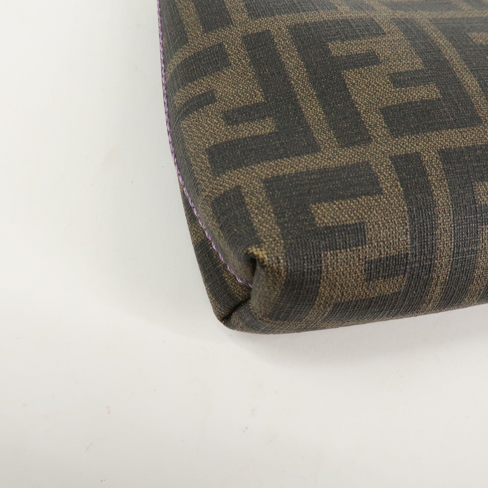 FENDI Zucca PVC Chain Accessory Pouch Hand Bag Shoulder Bag 8BR592