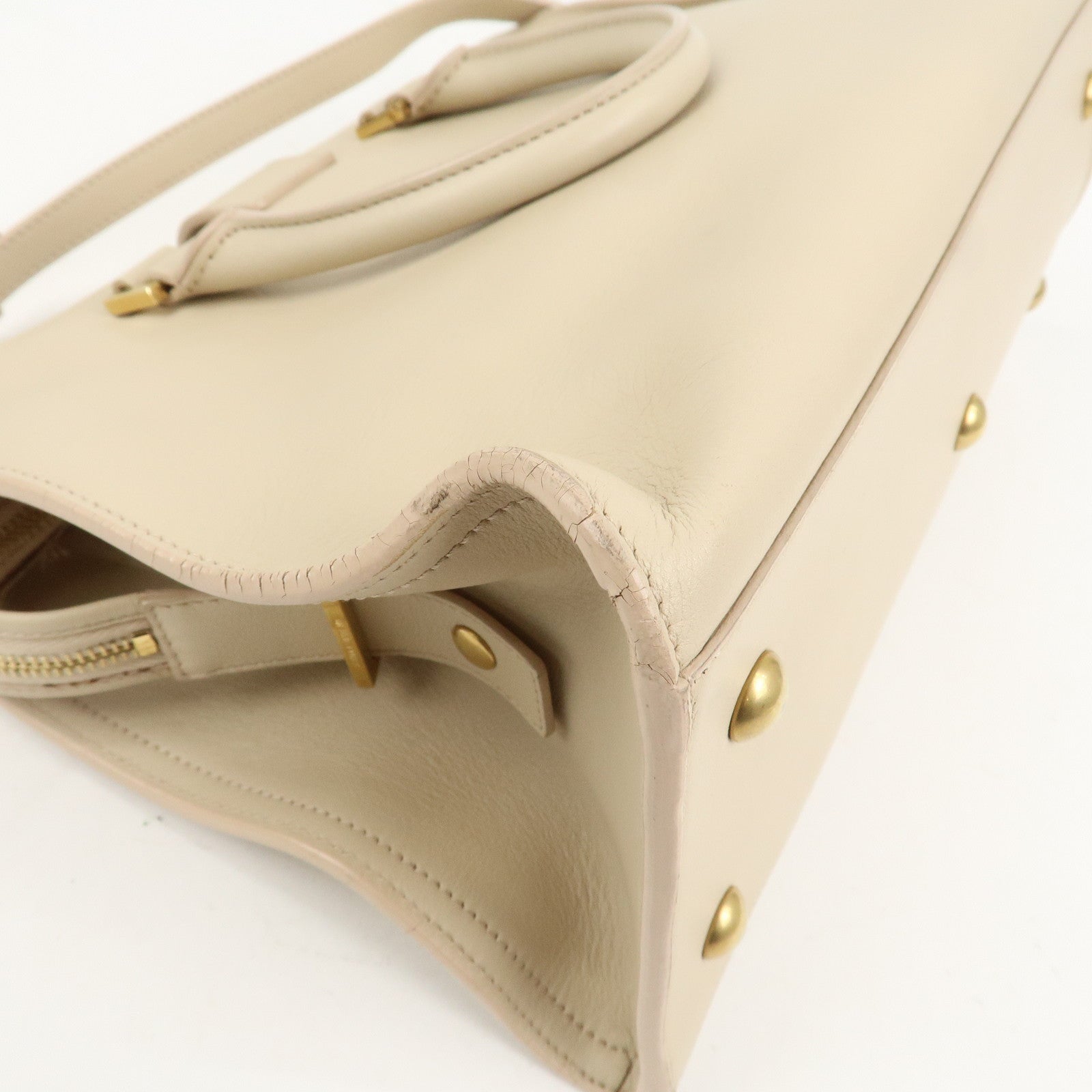 SAINT LAURENT PARIS Leather Petit Cabas Y 2WAY Bag Beige 311210