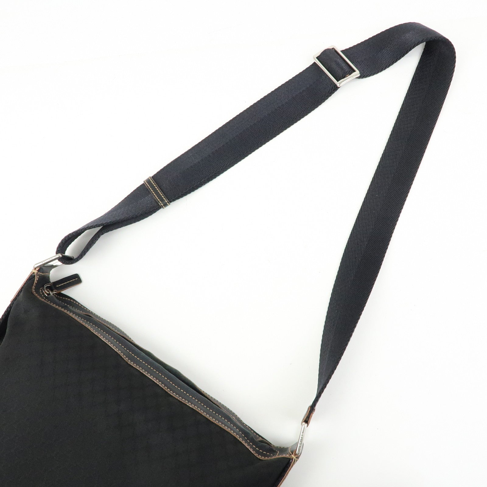 CELINE Macadam Canvas Leather Shoulder Bag Crossbody Bag Black