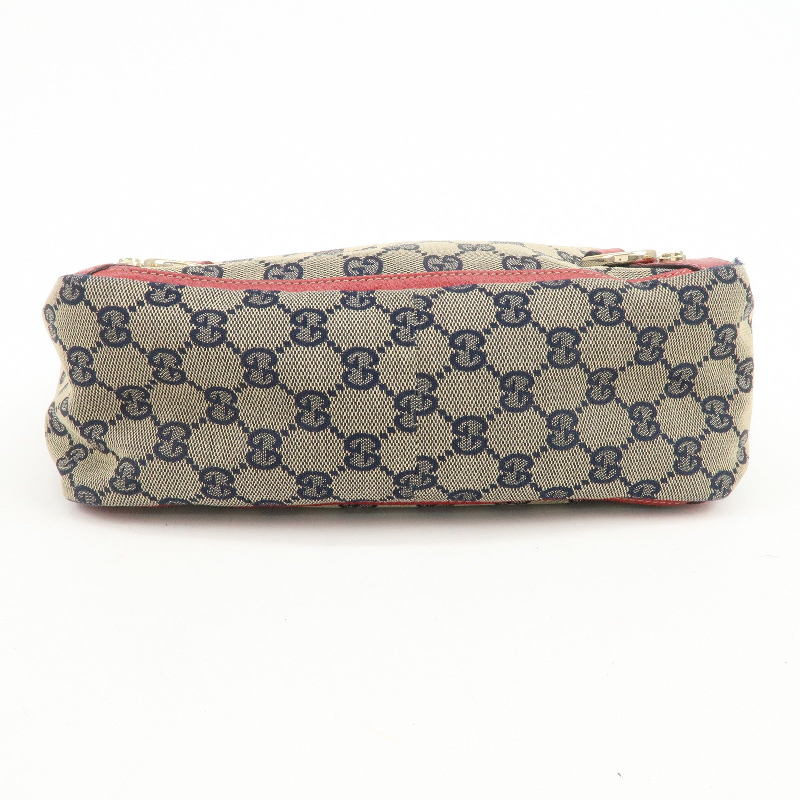 GUCCI Abbey GG Canvas Leather Hand Bag Red Navy 130739