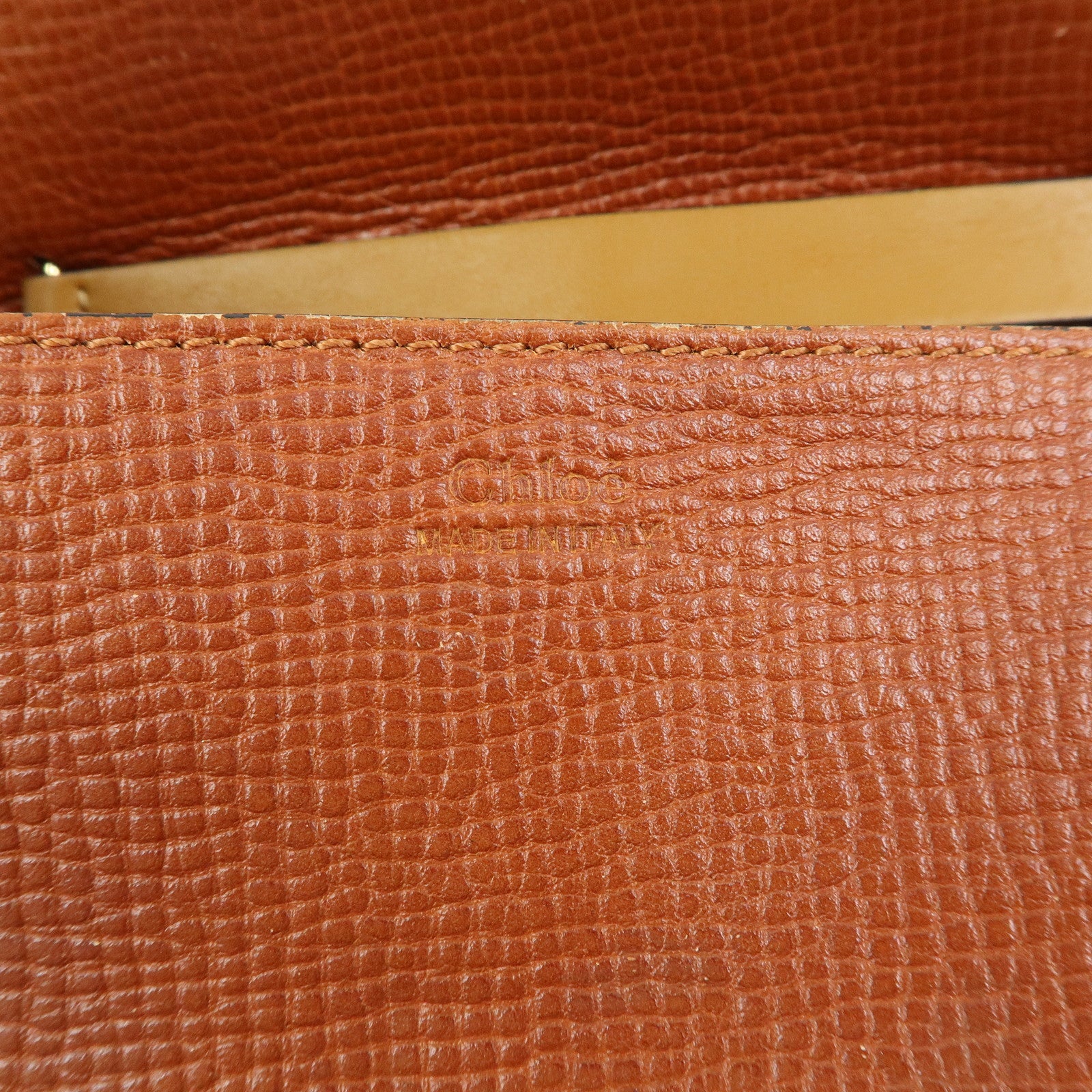 Chloe Drew Leather Chain Shoulder Bag Crossbody Bag Brown Gold