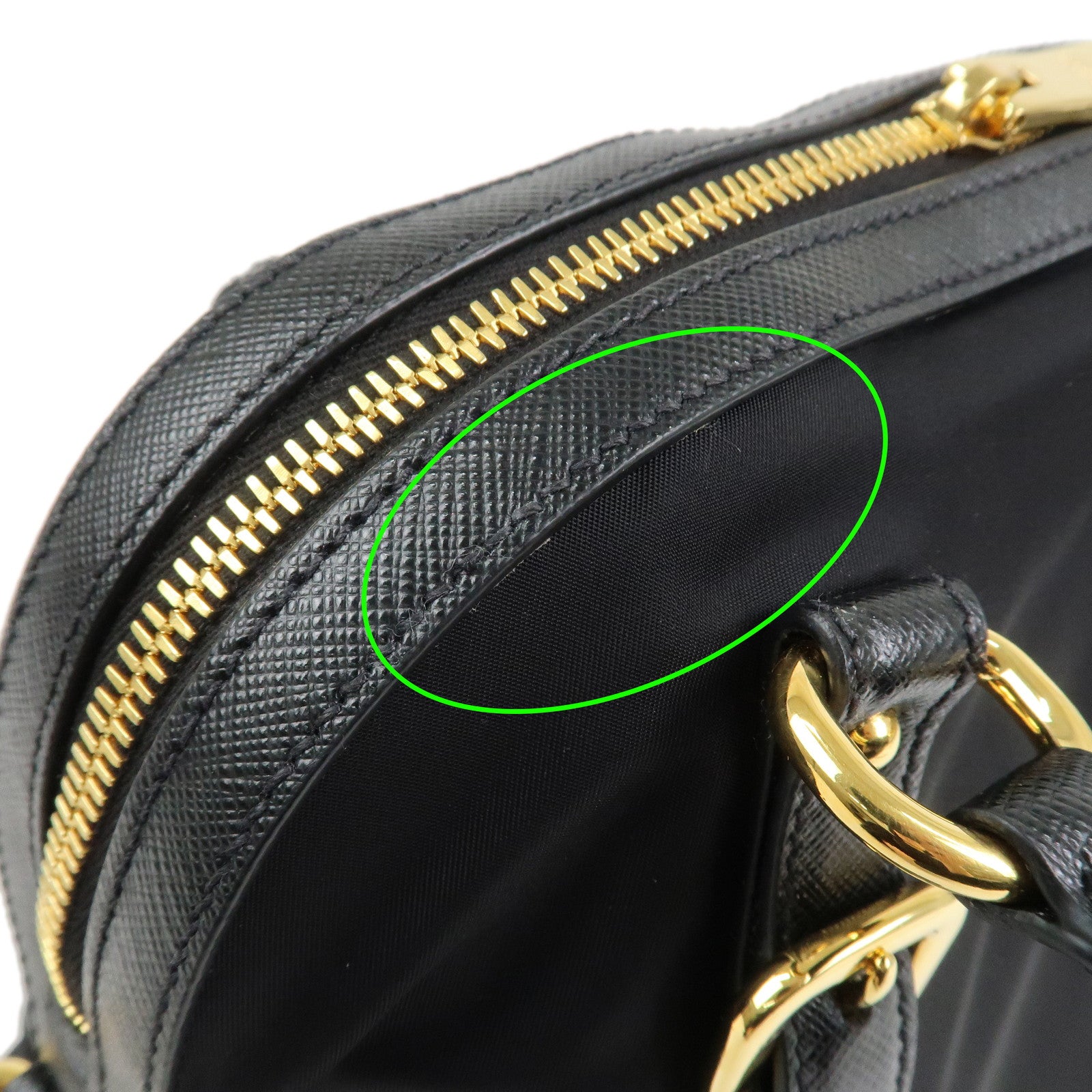 PRADA Tessuto Nylon Saffiano Leather 2Way Hand Shoulder Bag 1BB013