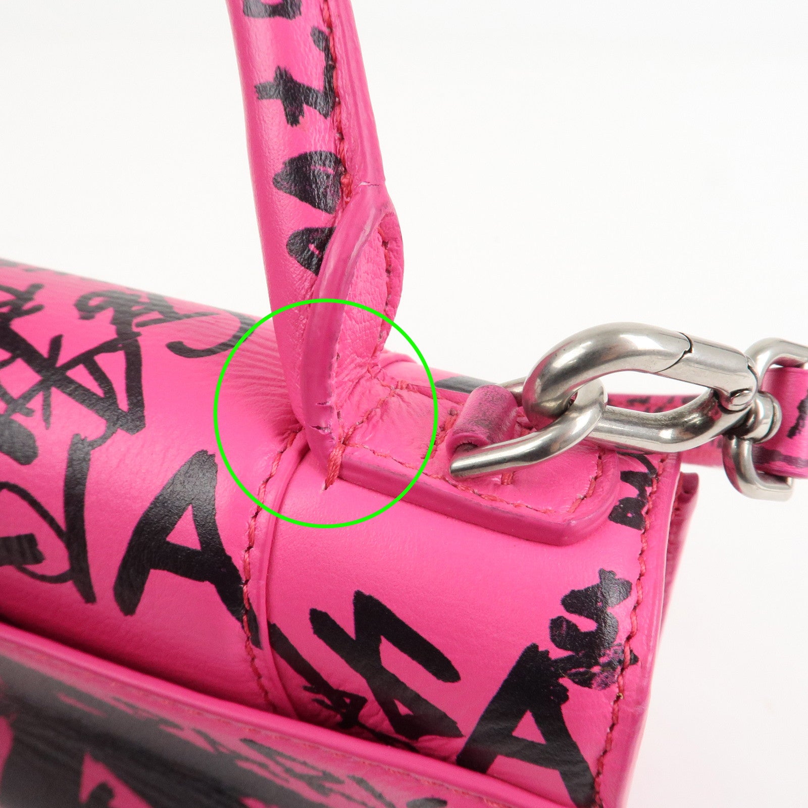 BALENCIAGA Hourglass XS 2Way Hand Shoulder Bag Hot Pink 592833