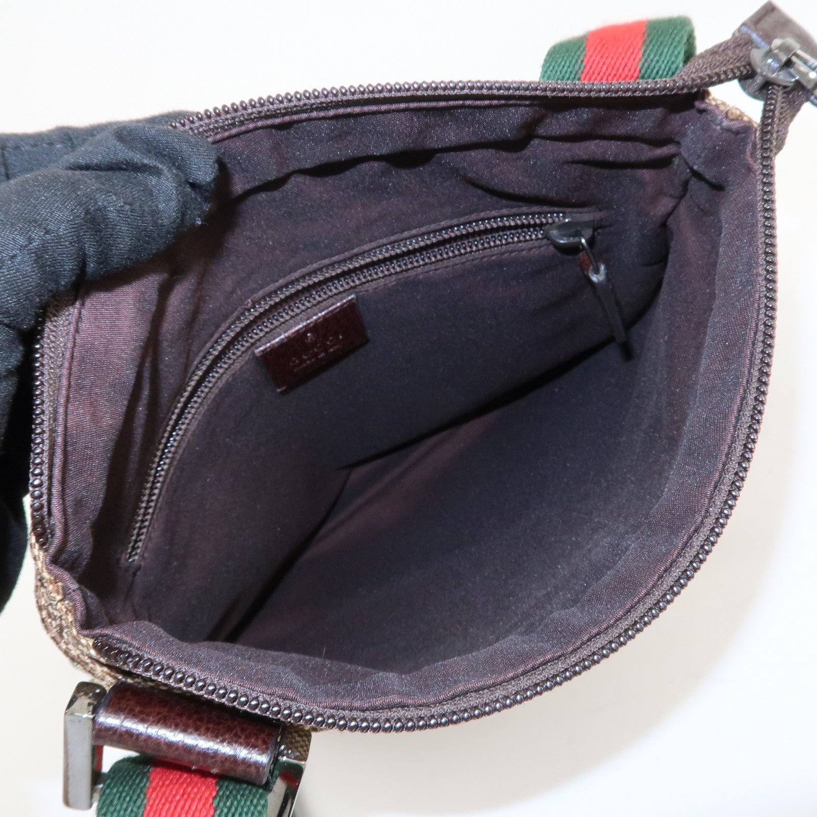 GUCCI Sherry GG Canvas Leather Shoulder Bag Beige 146309 Used