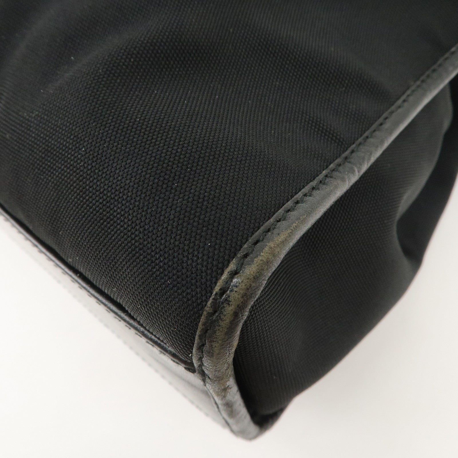 GUCCI Jackie Canvas Leather Tote Bag Shoulder Bag Black 002.1073 Used