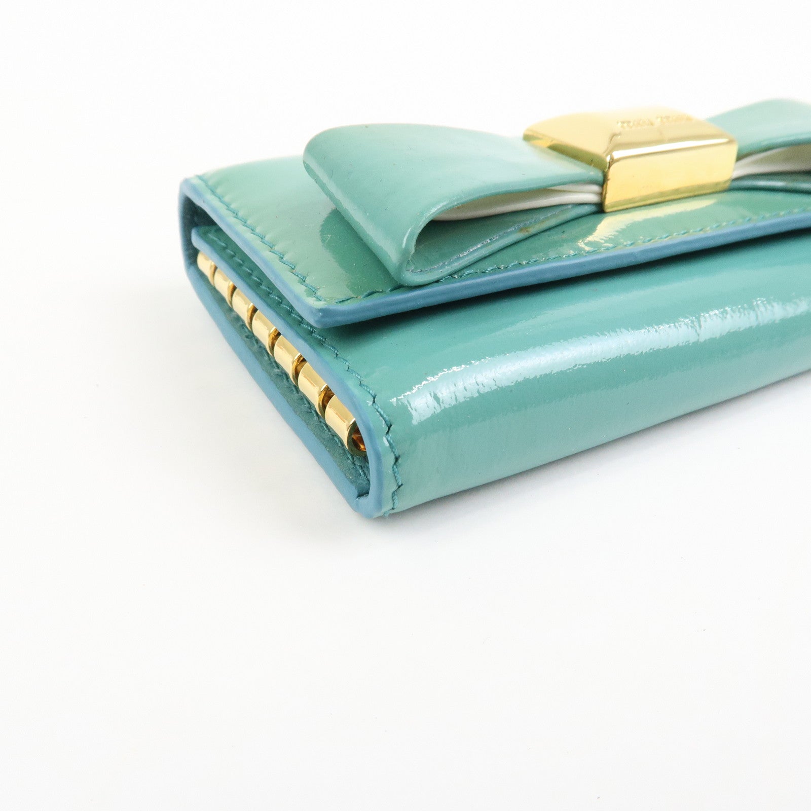 MIU MIU Matelasse Set of 3 Wallet Key Case Pink Beige Green