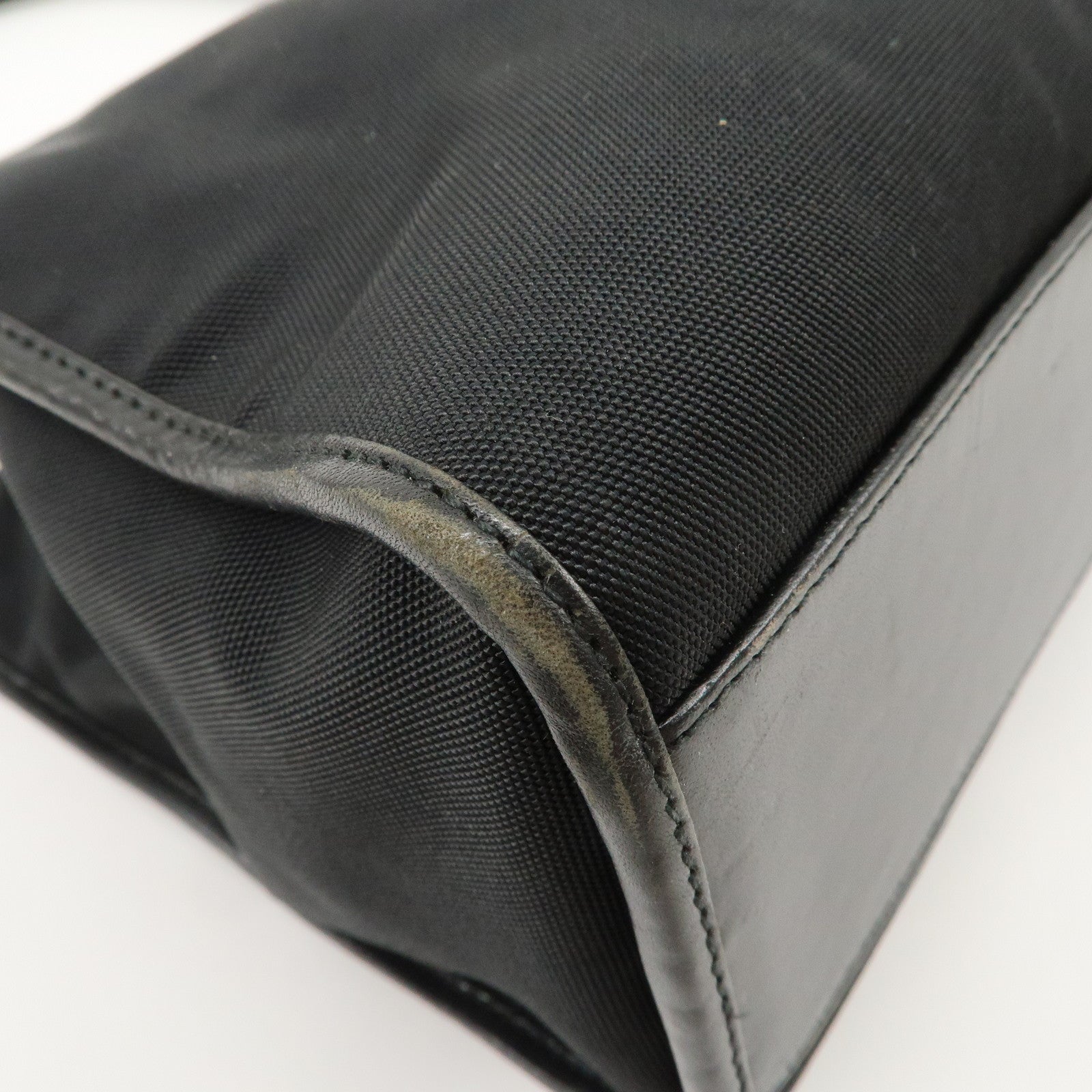 GUCCI Jackie Canvas Leather Tote Bag Shoulder Bag Black 002.1073 Used