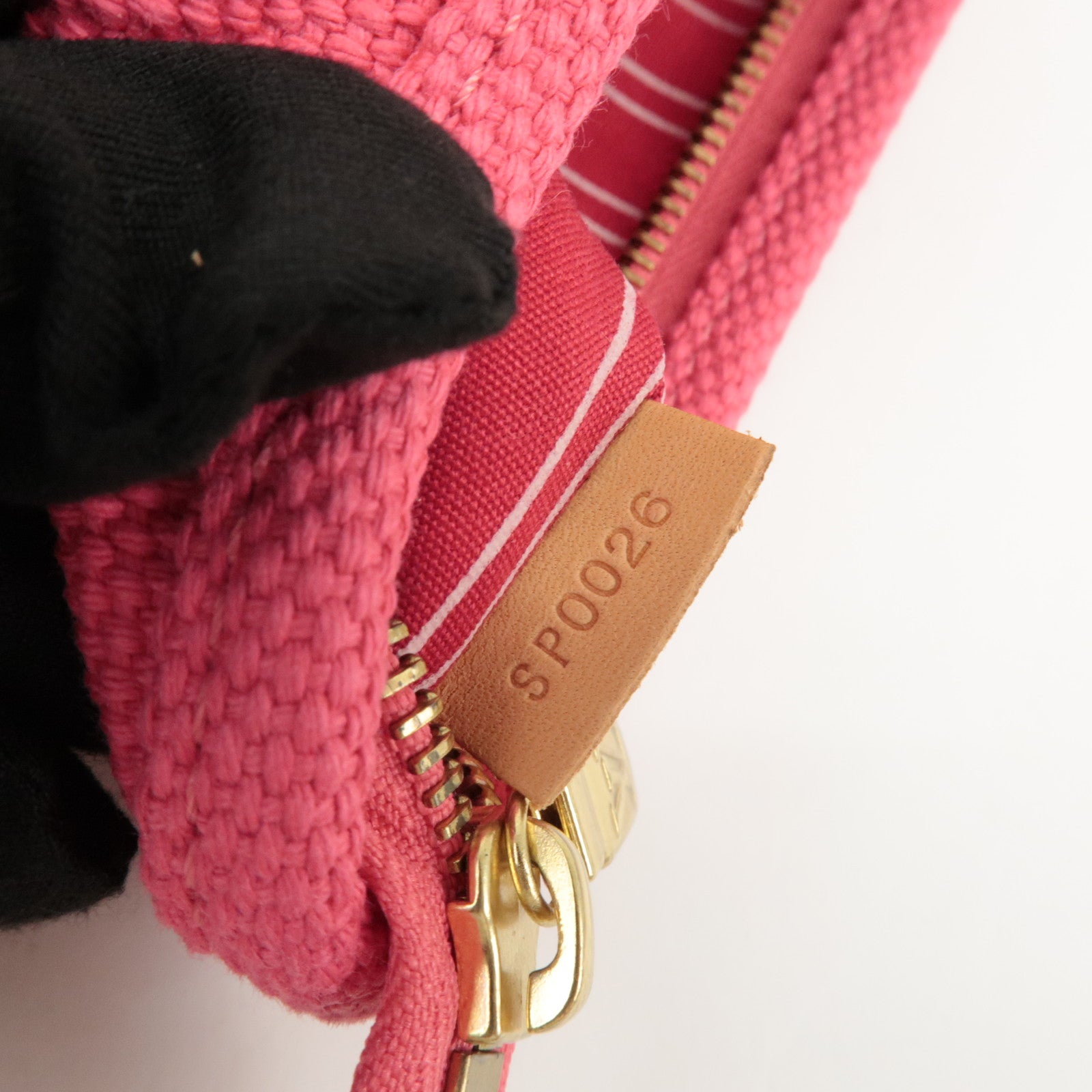 Louis Vuitton Antigua Canvas Leather Pochette Plat PM Pink M40068 Used