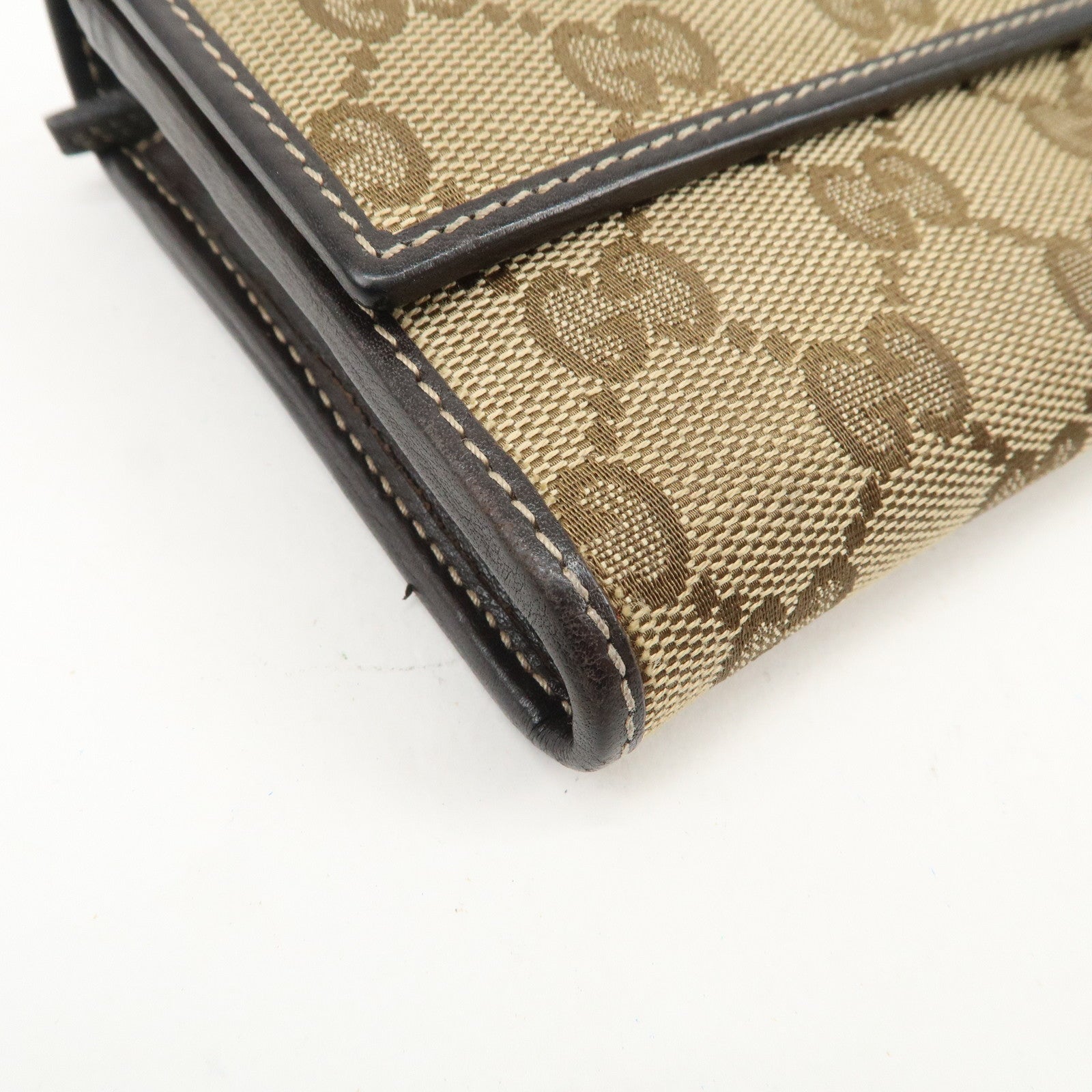 GUCCI Lovely Heart GG Canvas Leather Long Wallet Brown 251861