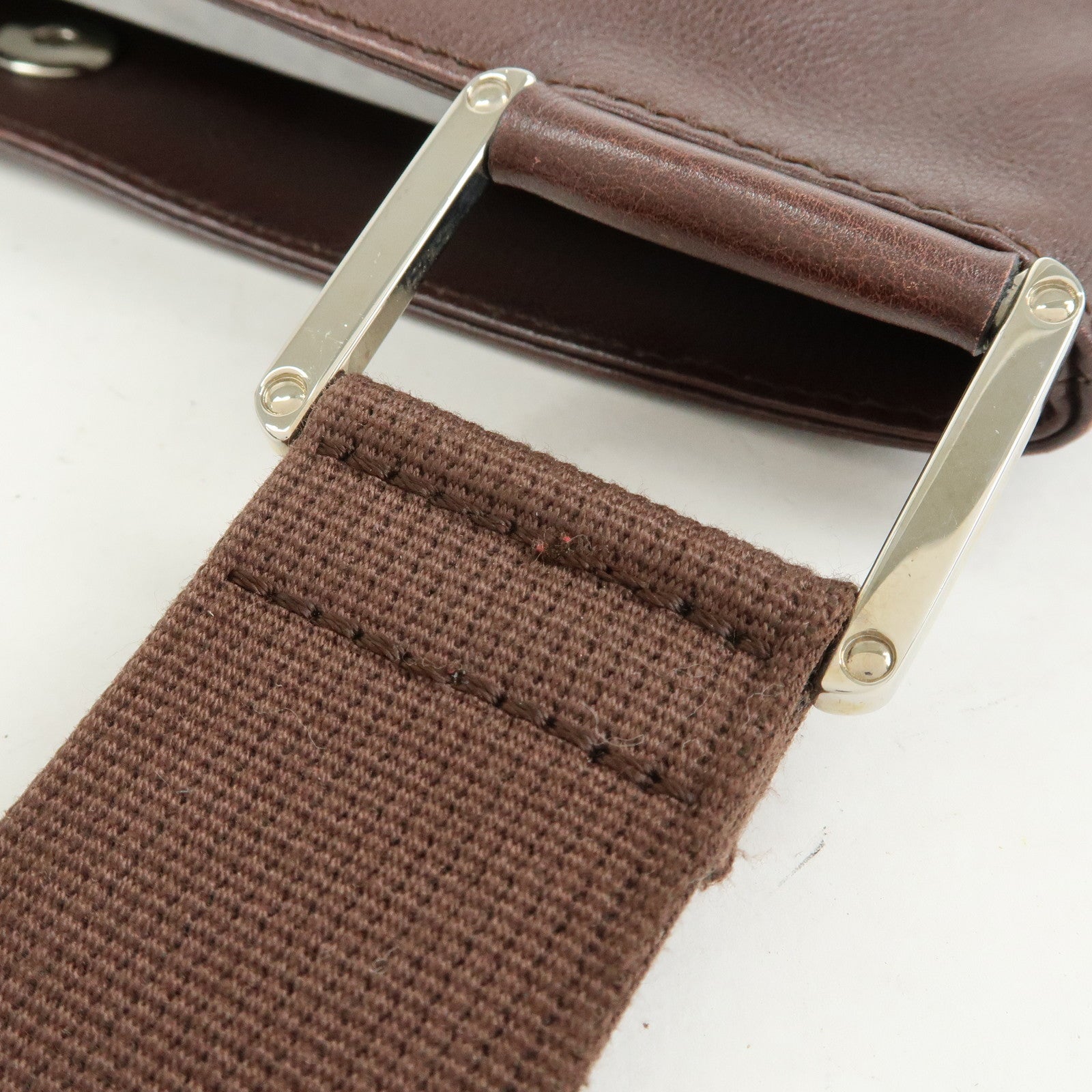 LOEWE Anagram Leather Shoulder Bag Crossbody Bag Brown