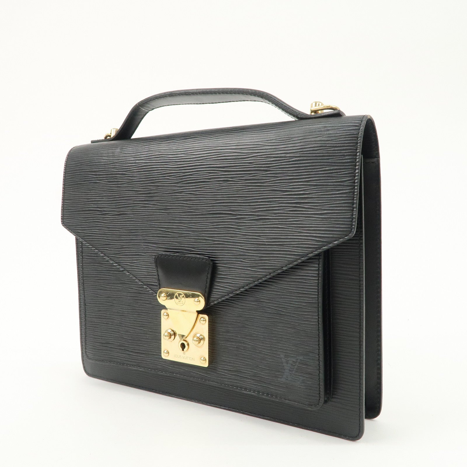 Louis Vuitton Epi Monseau 2Way Shoulder Bag Hand Bag Black M52122 Used