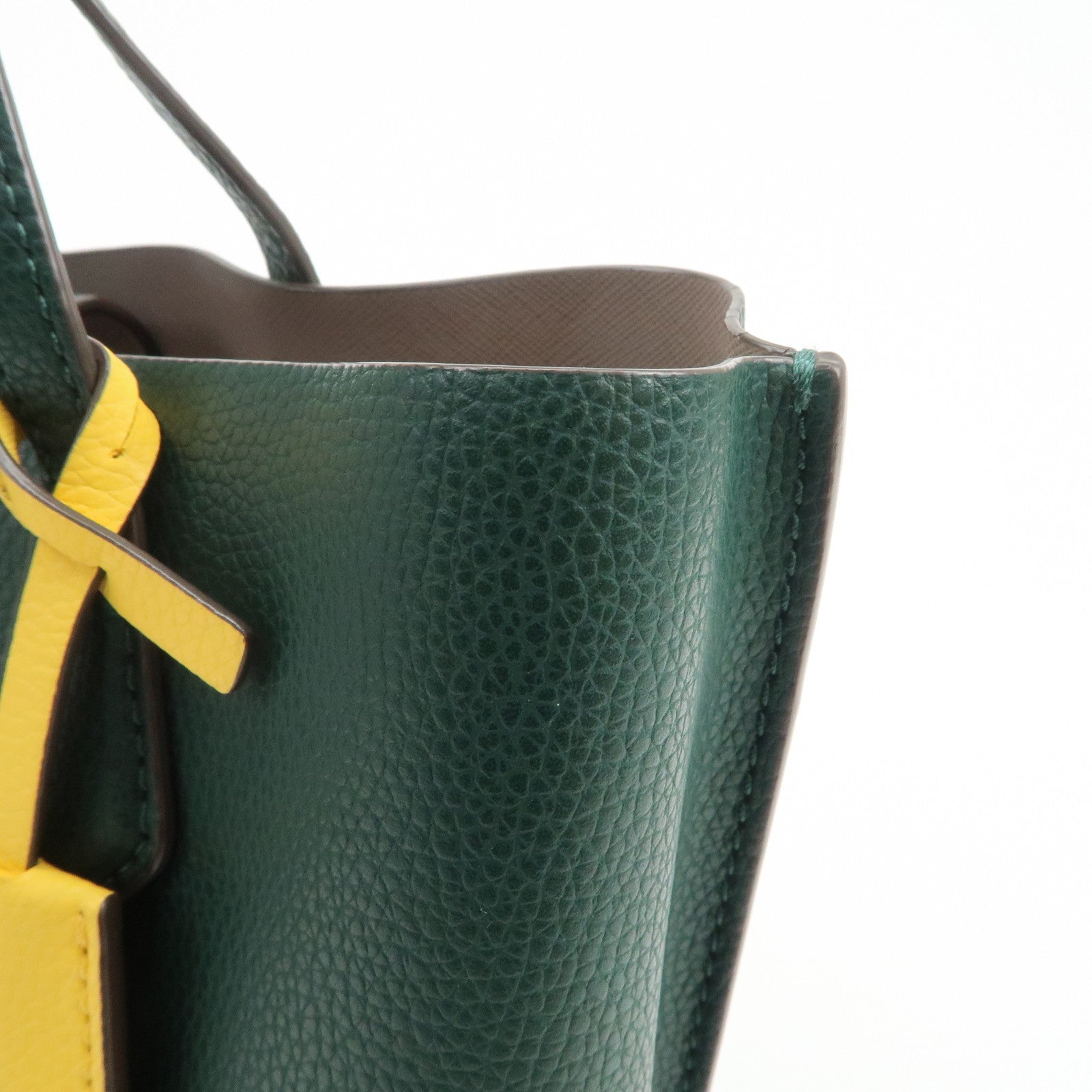 TORY BURCH Perry Logo Leather 2Way Bag Hand Bag Shoulder Bag Green