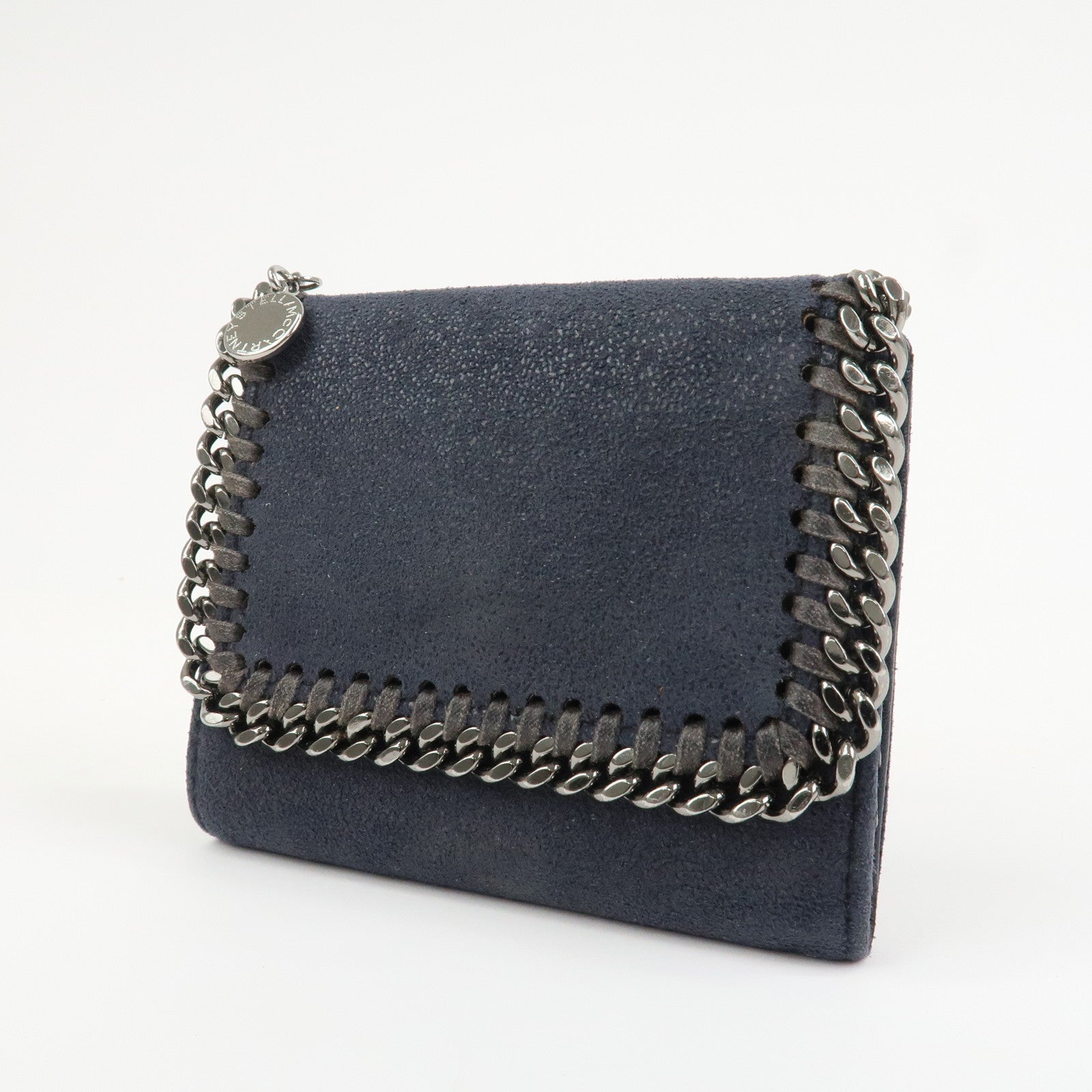 STELLA MCCARTNEY Falabella Polyester Small Flap Wallet Navy