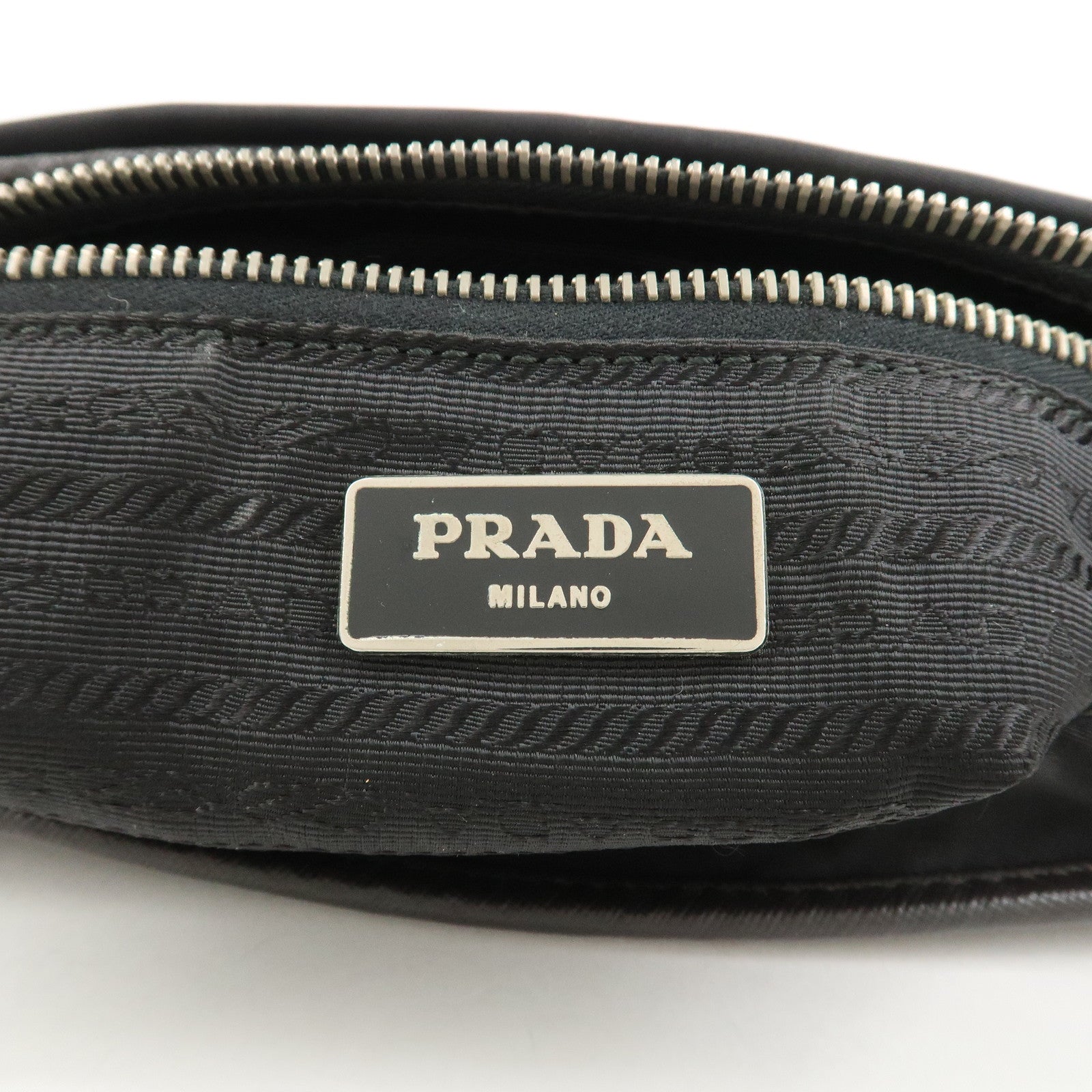 PRADA Triangle Logo Nylon Shoulder Bag Hand Bag Black