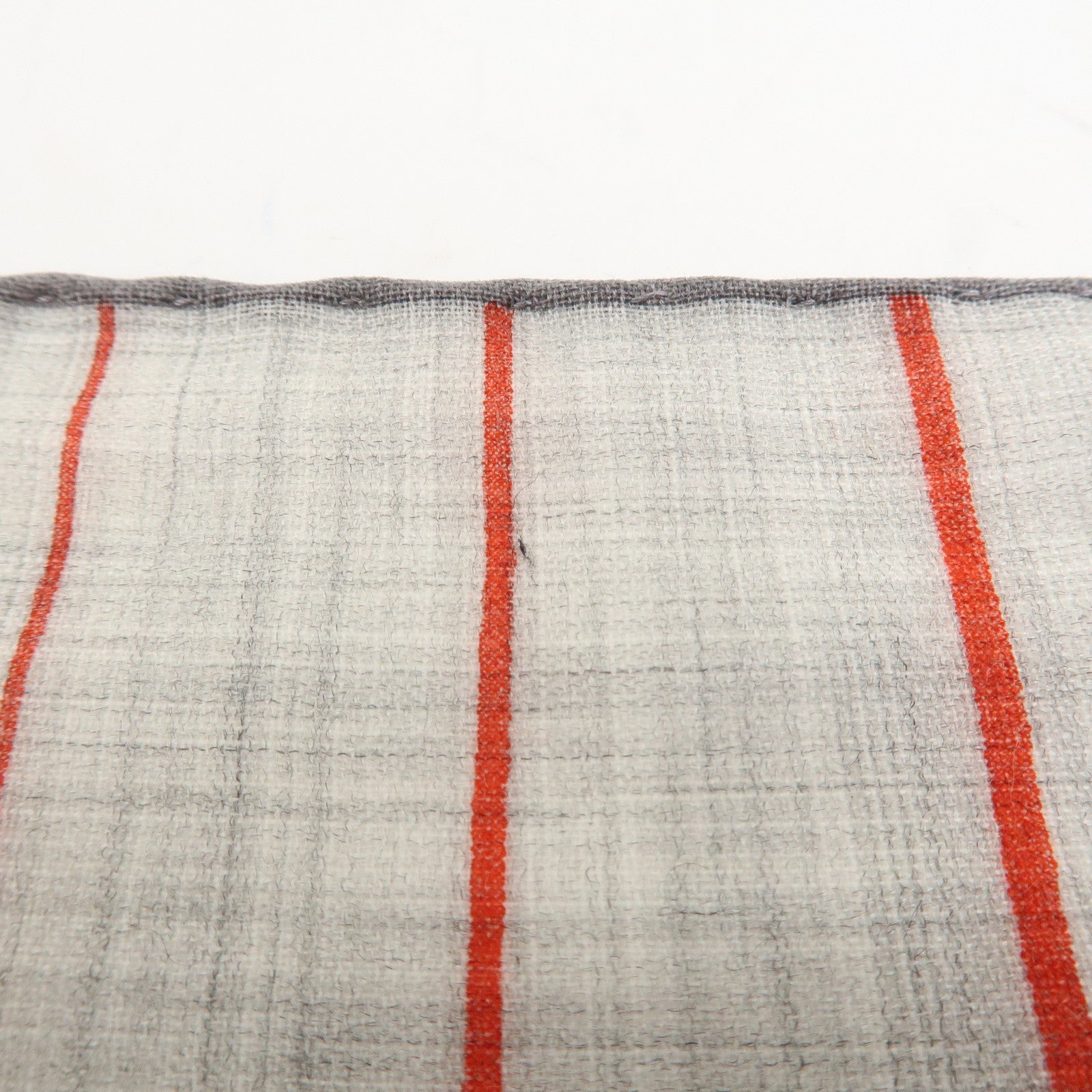 HERMES Rectangle Scarf Maillon et Chテェne Cashmere 100% Gray Red