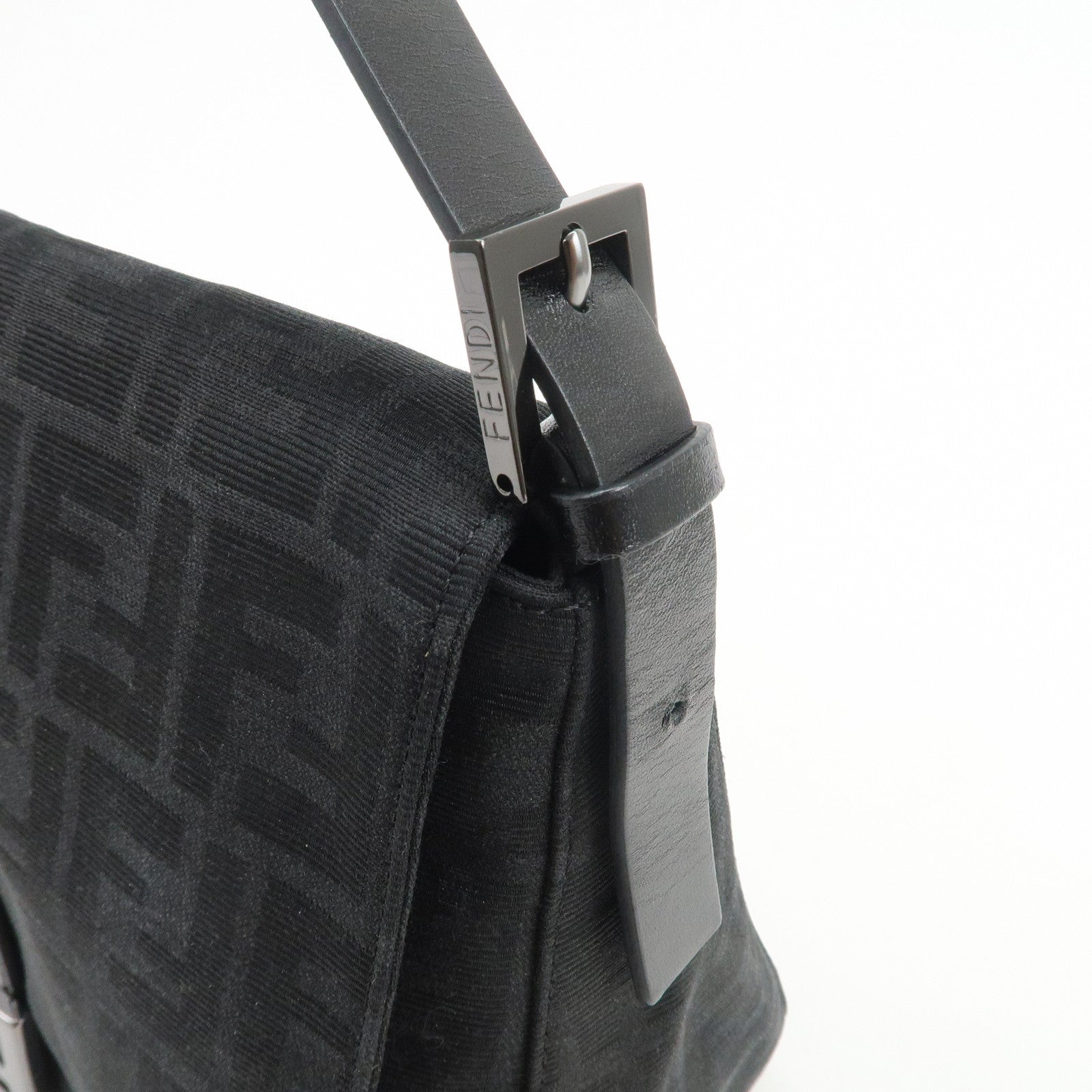 FENDI Mamma Baguette Zucca Canvas Leather Shoulder Hand Bag 8BR001