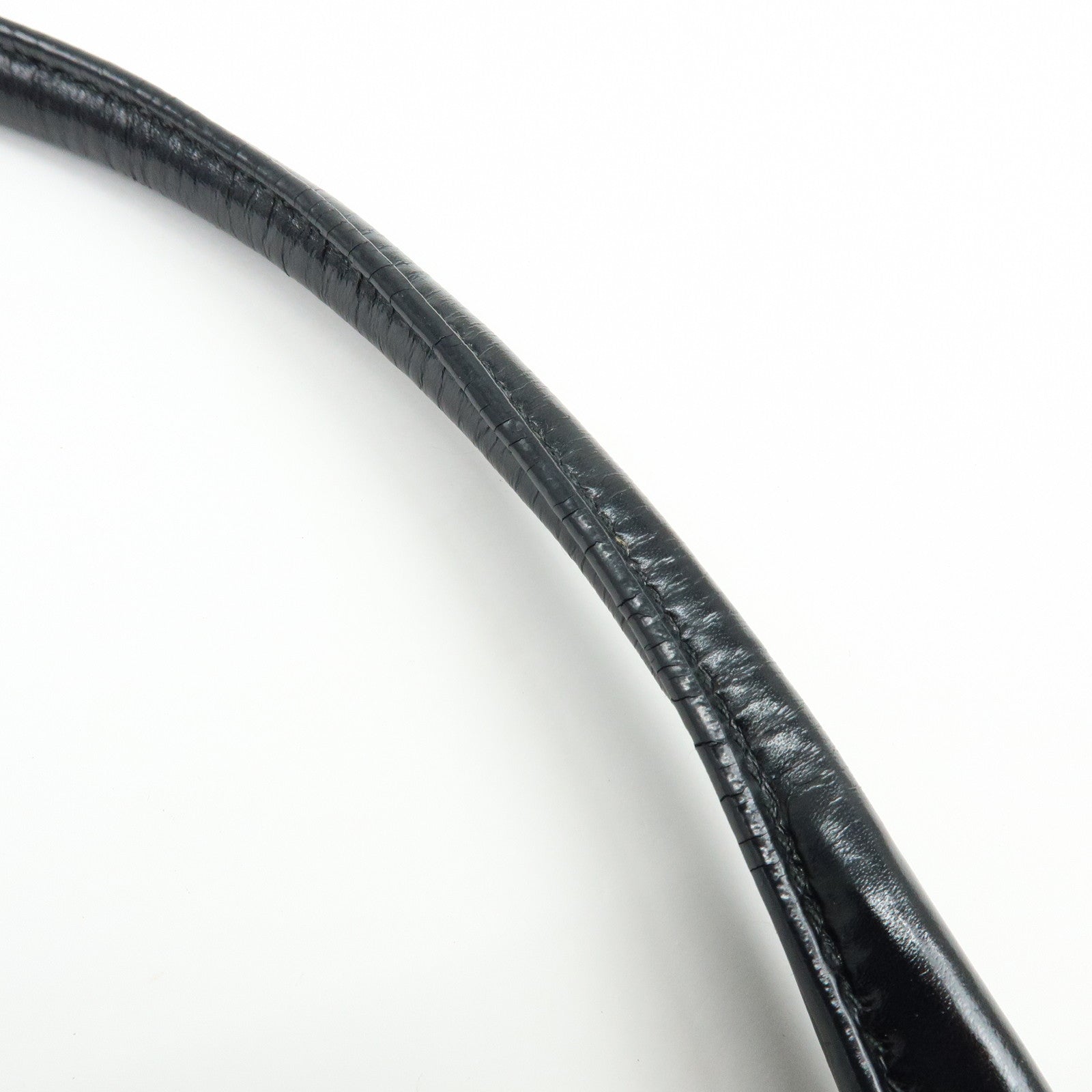 PRADA Logo Leather Shoulder Bag Hand Bag Black White