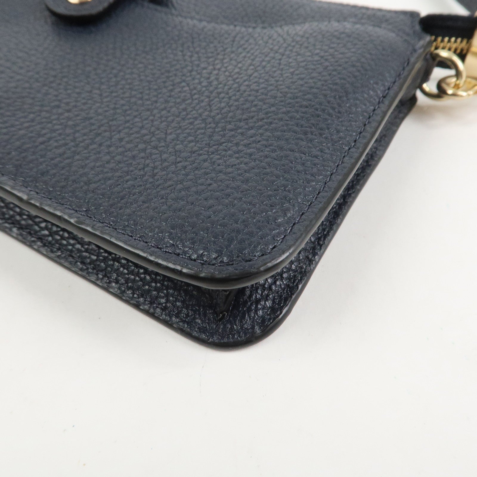 COACH Logo Leather Shoulder Bag Crossbody Bag Navy