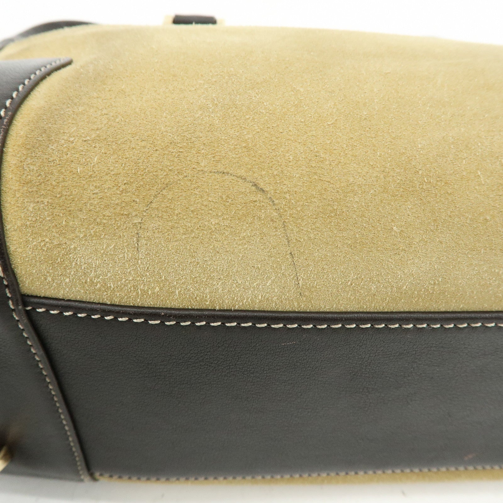 LOEWE Anagram Suede Leather Amazona 28 Hand Bag Brown