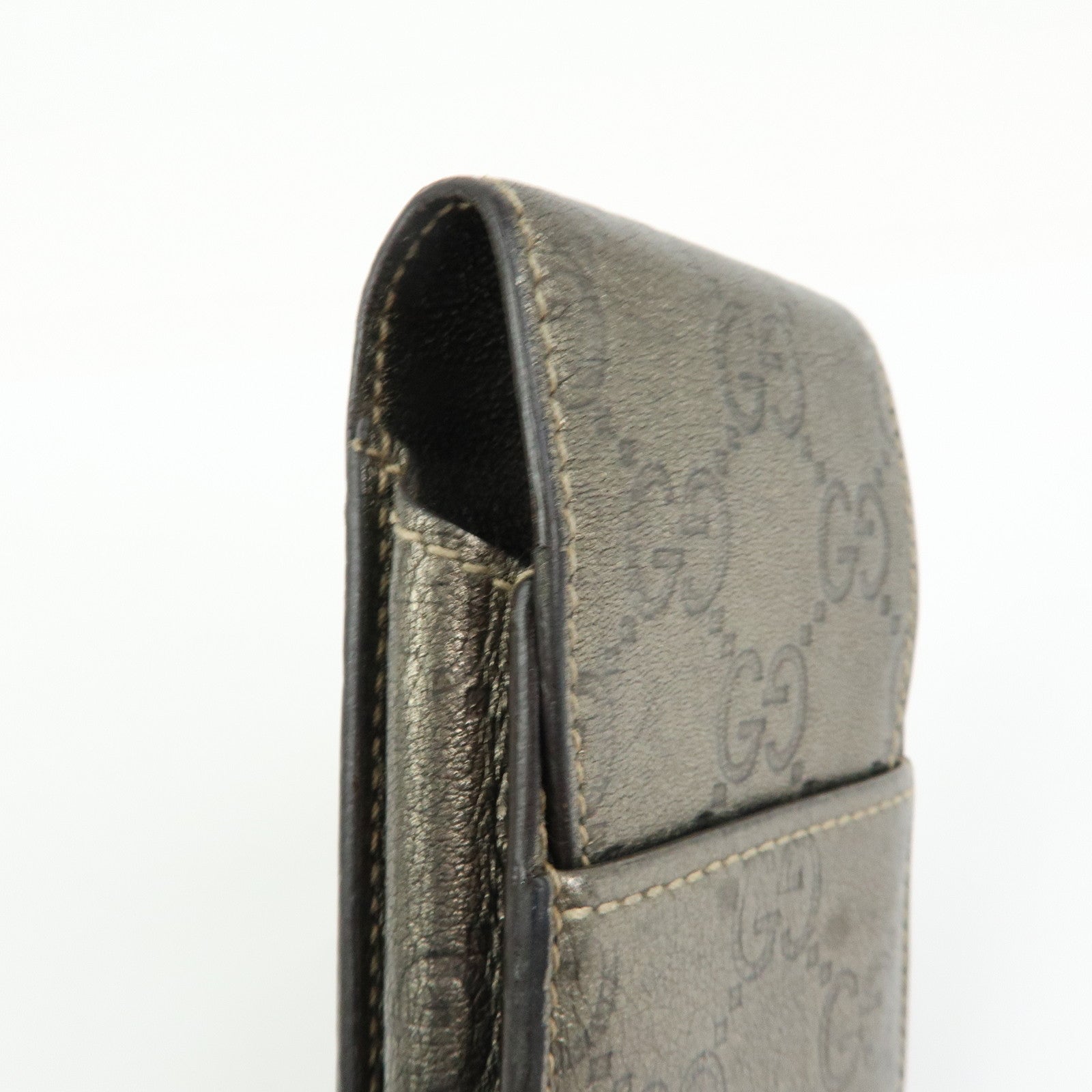 GUCCI Guccissima Leather Cigarette Case Gunmetal 181716