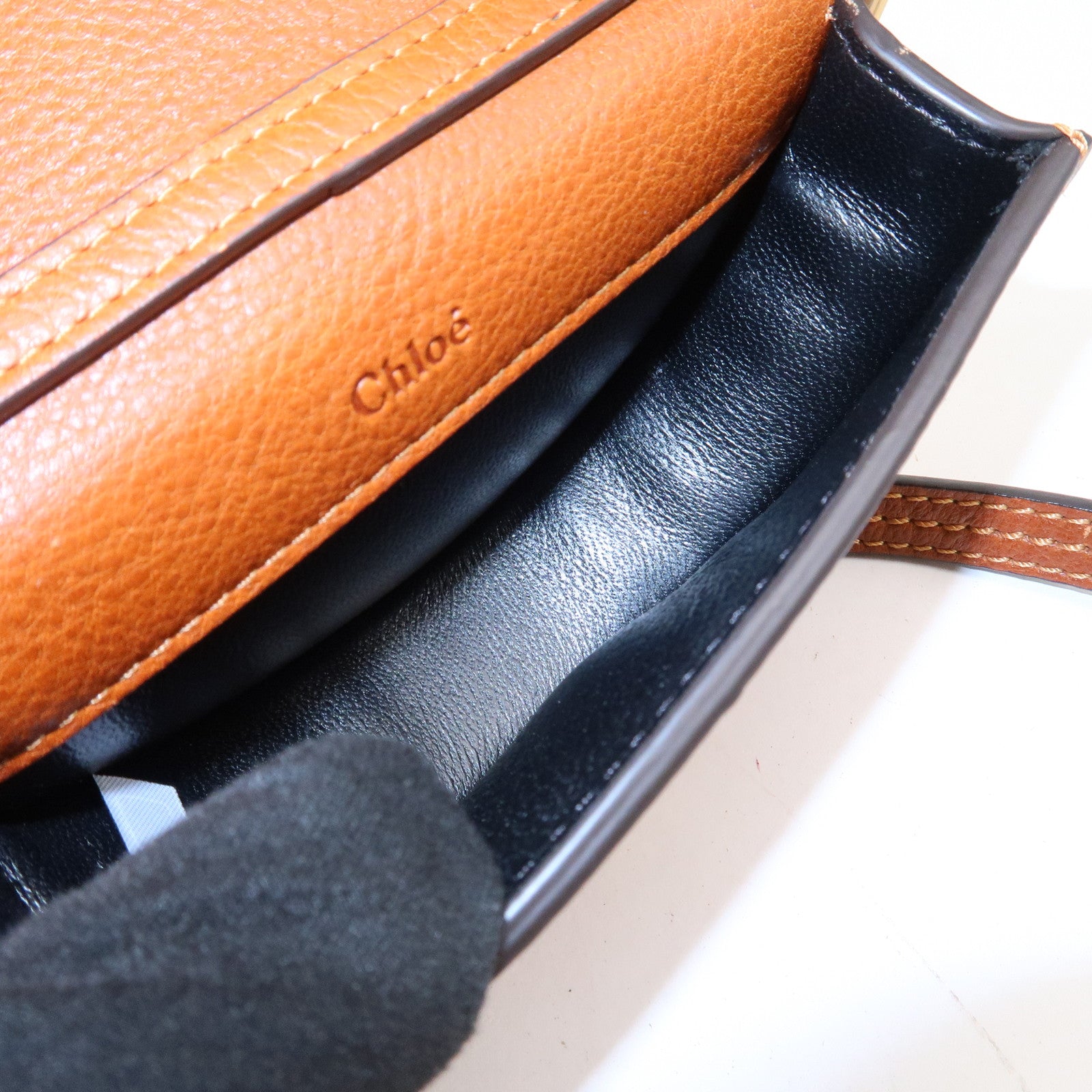 Chloe Alphabet Nile Minaudier Calf Leather 2Way Bag Shoulder Bag