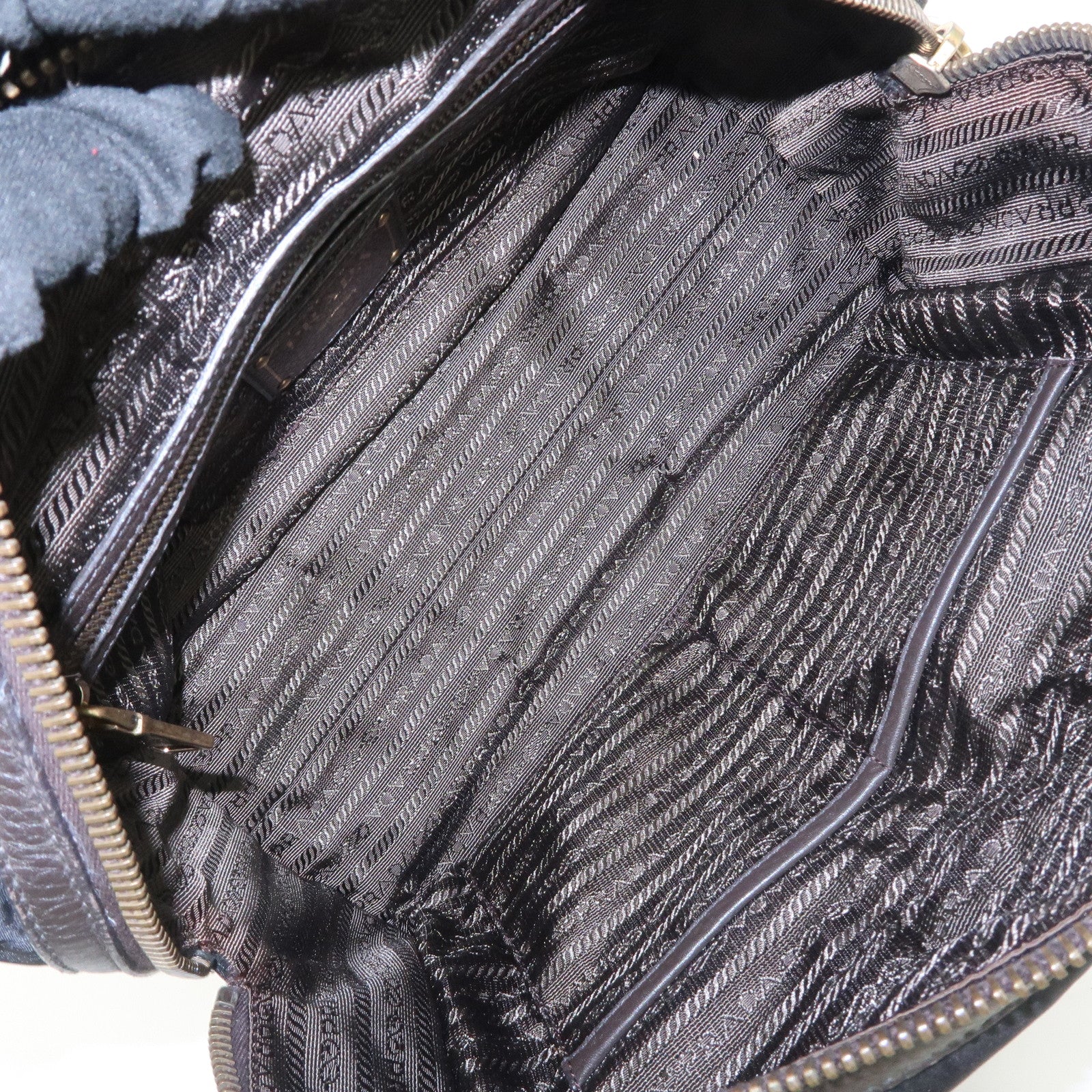PRADA Nylon Jacquard Leather 2Way Bag Boston Shoulder Bag BL0769