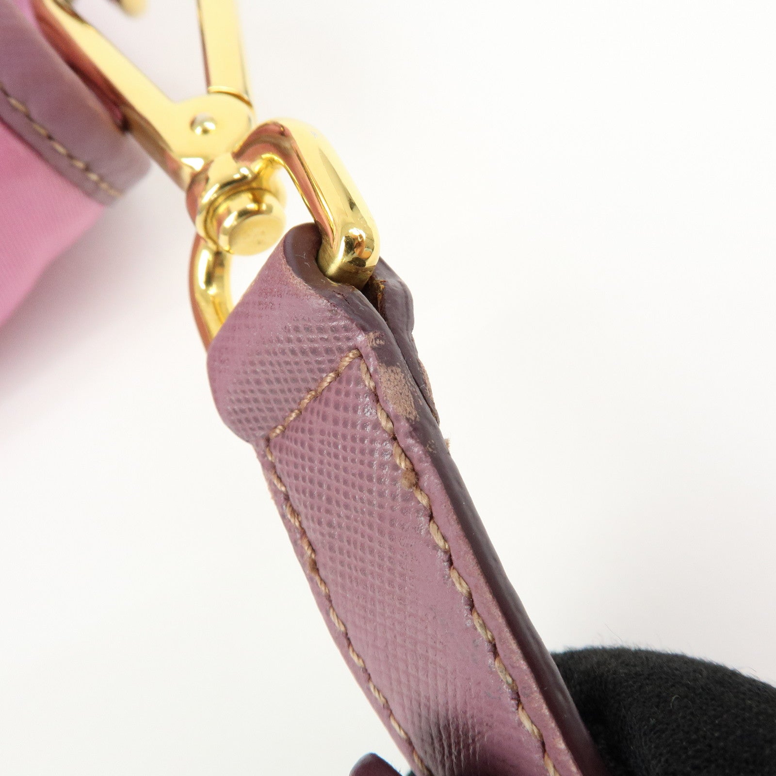 PRADA Nylon Saffiano Leather Shoulder Bag Crossbody Bag Purple