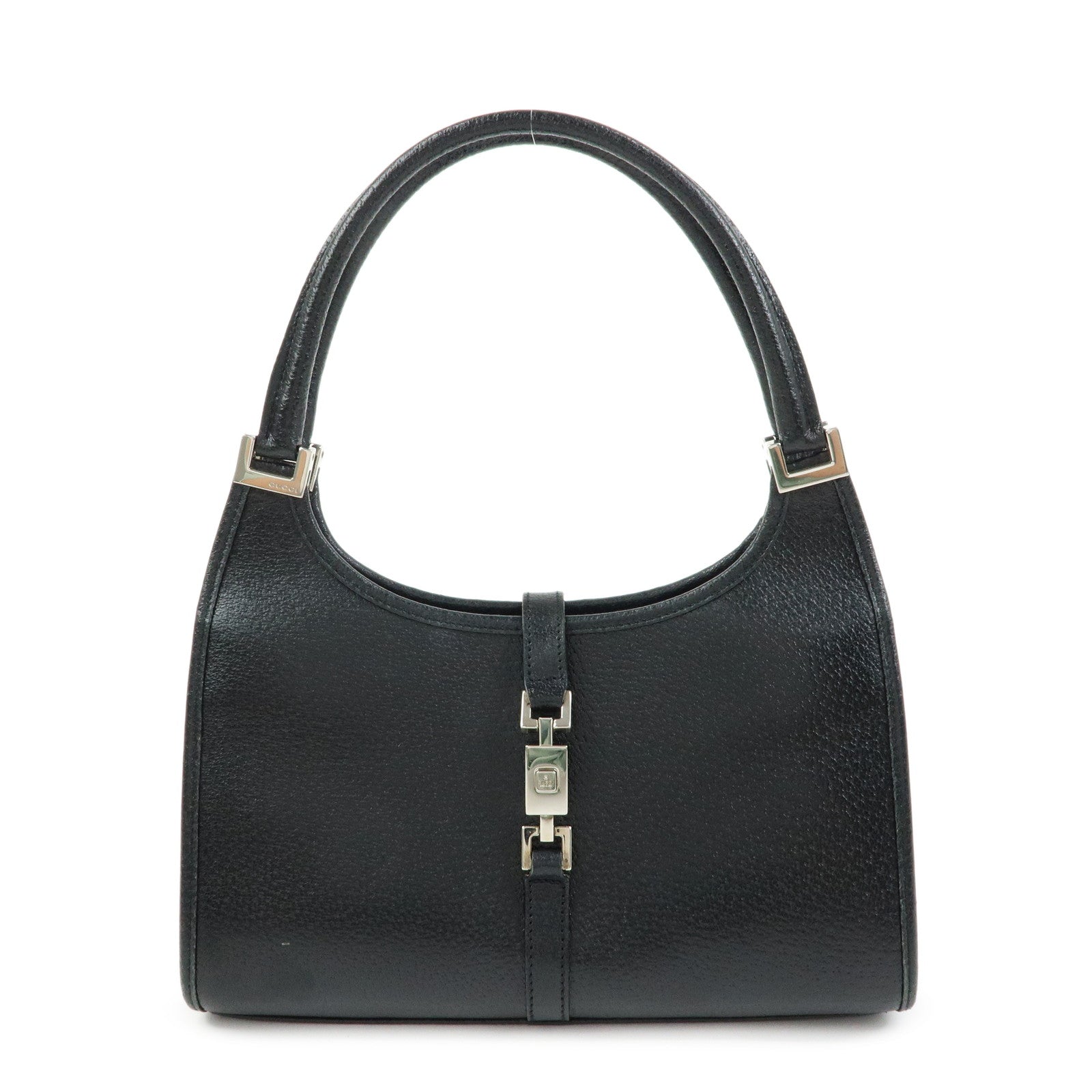 GUCCI Jackie GG Canvas Leather Shoulder Bag Hand Bag Black 002.1068