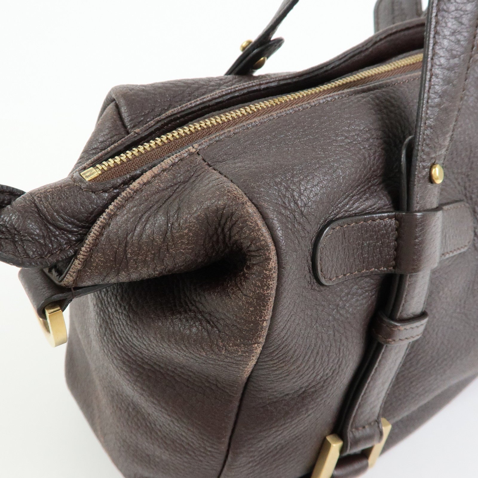 DELVAUX Leather 2Way Bag Hand Bag Shoulder Bag Brown