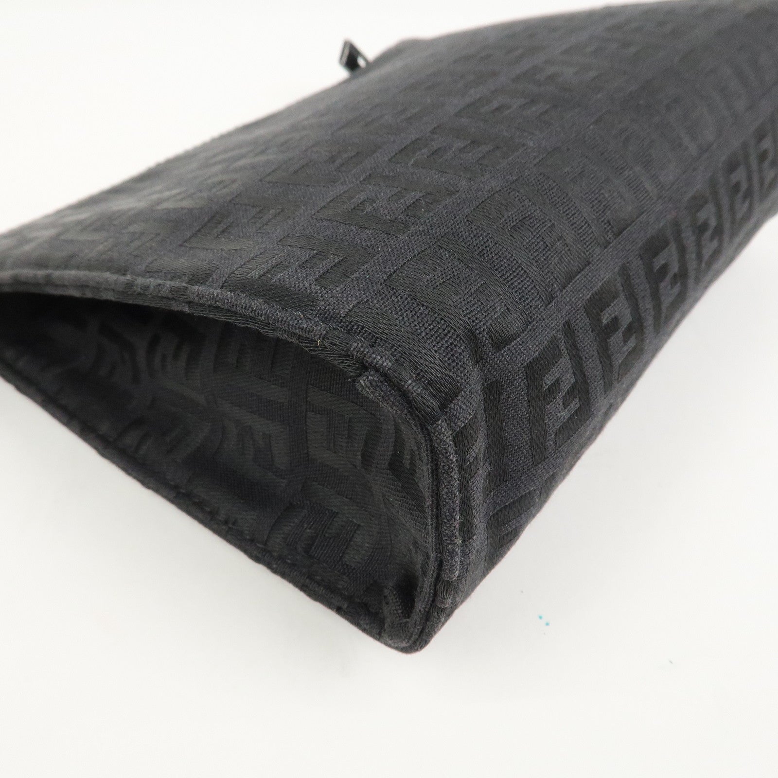FENDI Zucchino Logo Canvas Cosmetic Pouch Black 7N0007