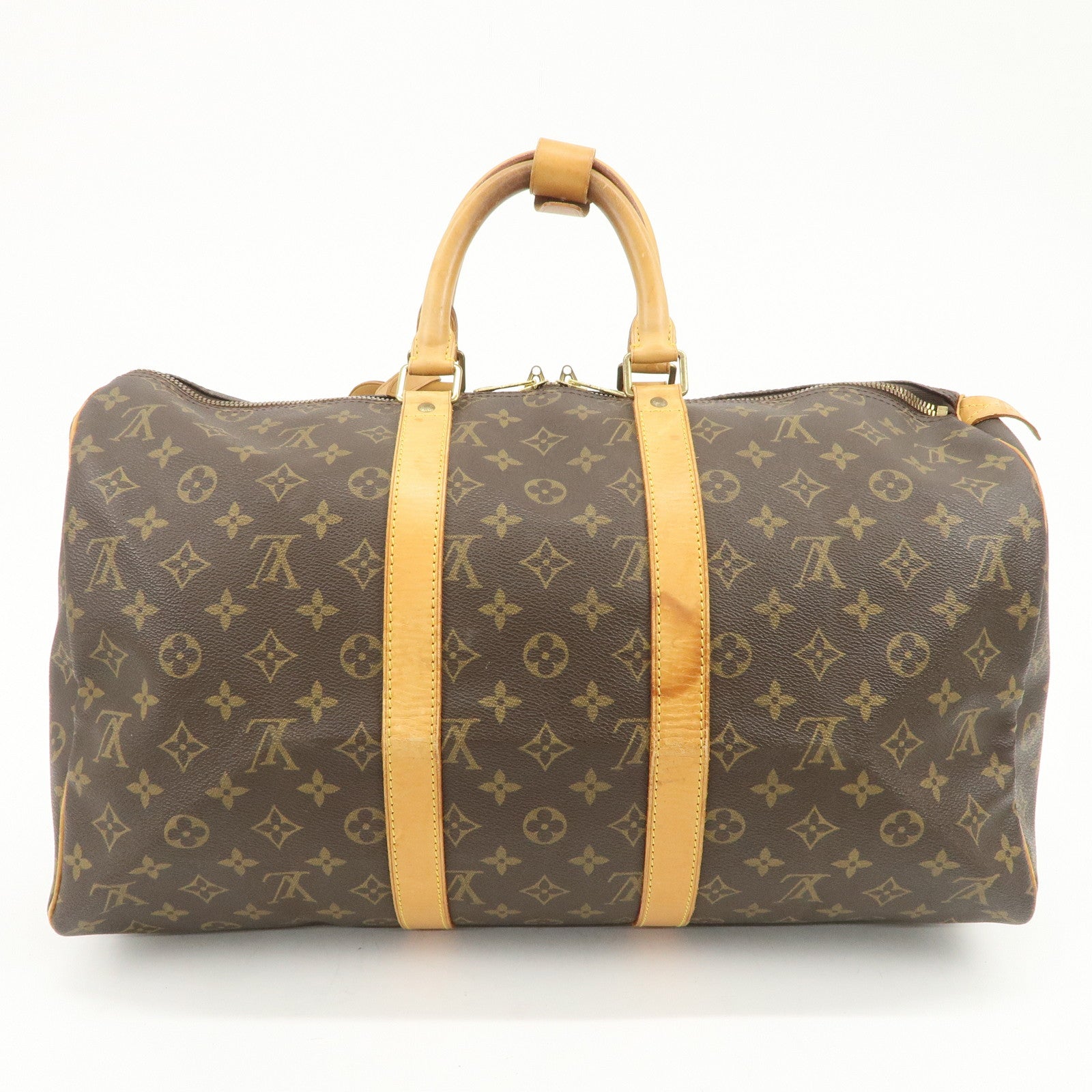 Louis Vuitton Monogram Canvas Keep All 45 Boston Bag Brown M41428