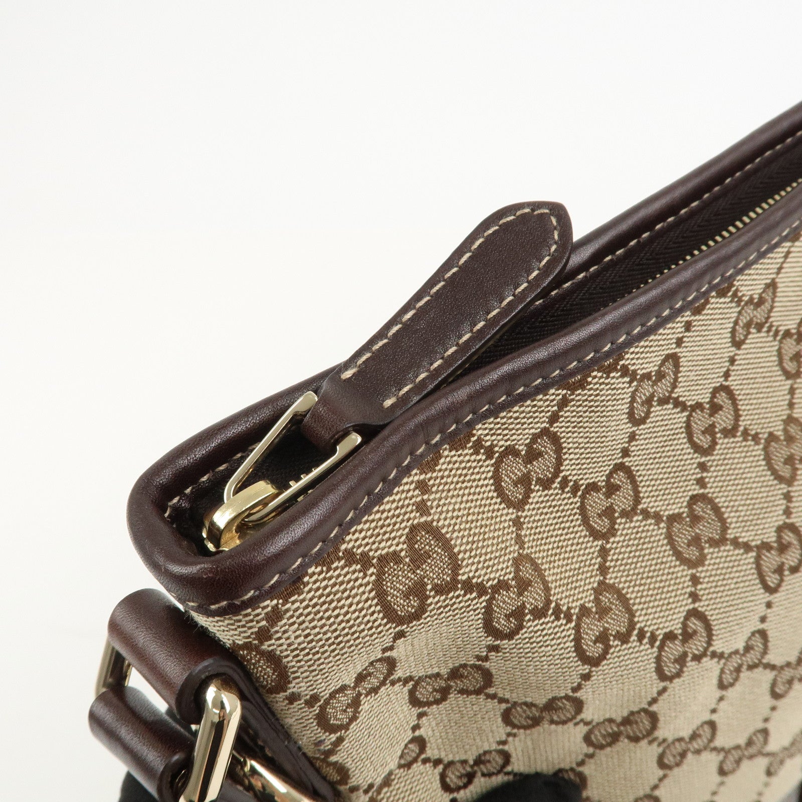 GUCCI New Britt Interlocking G Canvas Leather Shoulder Bag 169998