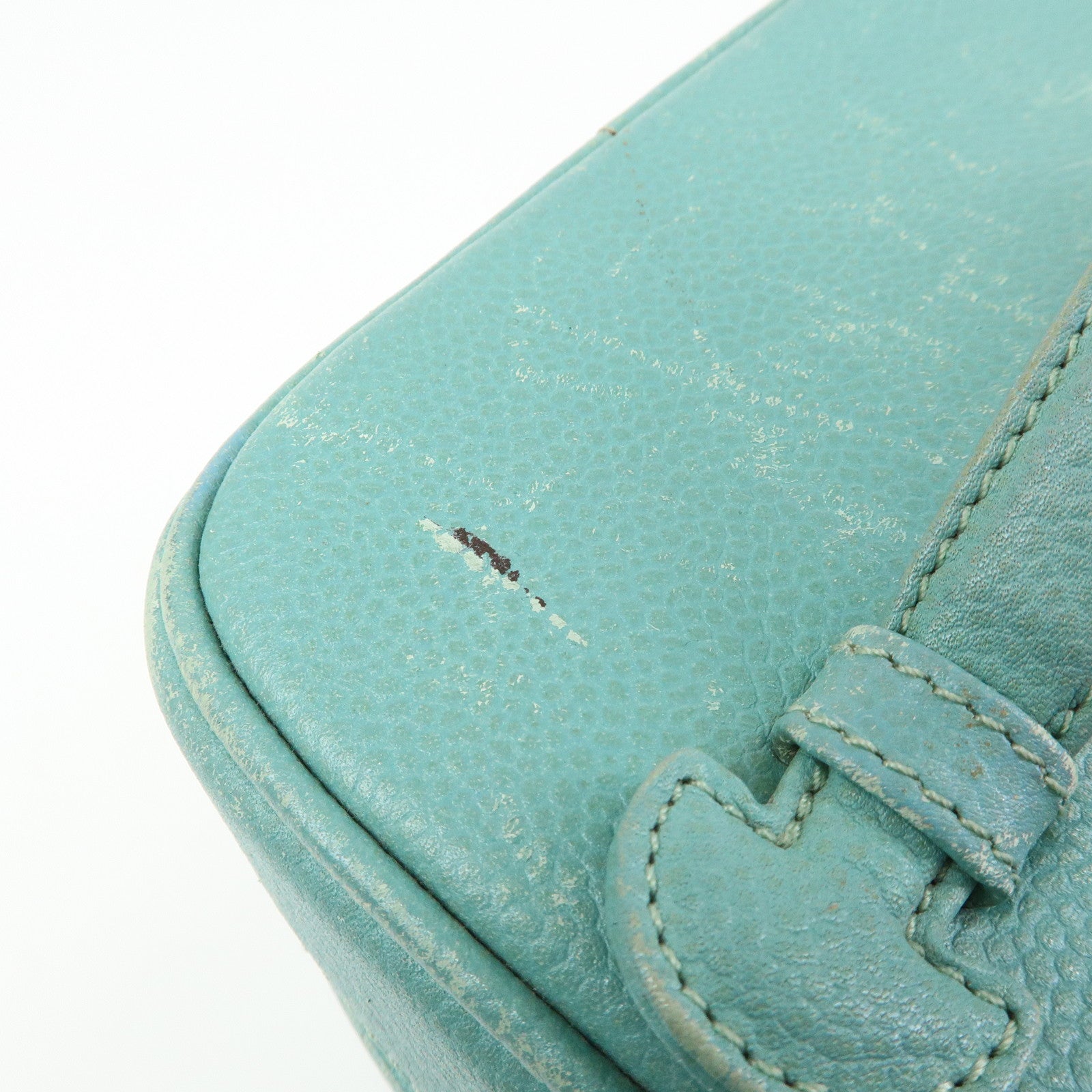 CHANEL COCO Mark Caviarskin Vanity Bag Hand Bag Light Blue A01998