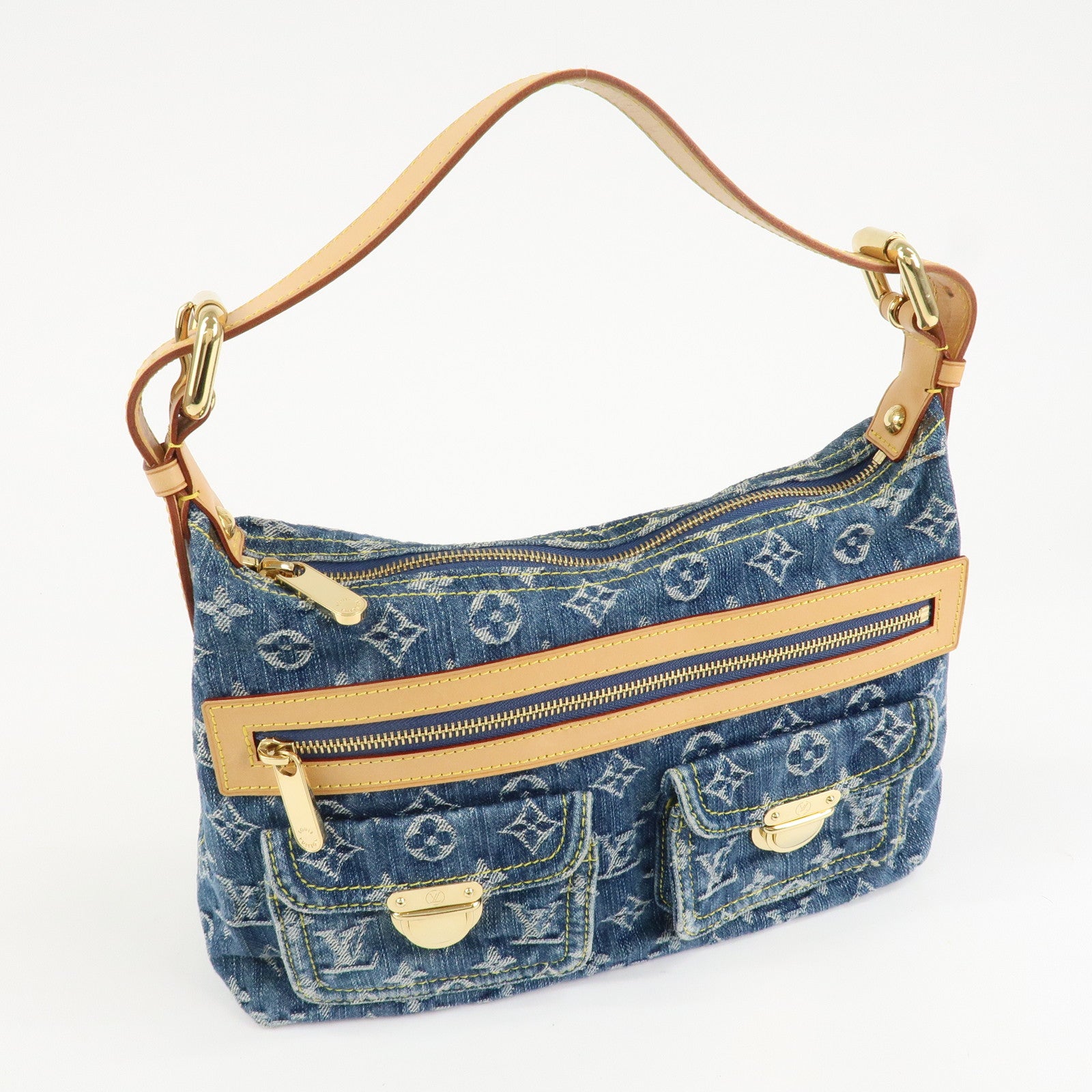 Louis Vuitton Monogram Denim Baggy PM 2Way Bag Shoulder Bag M95049 Used