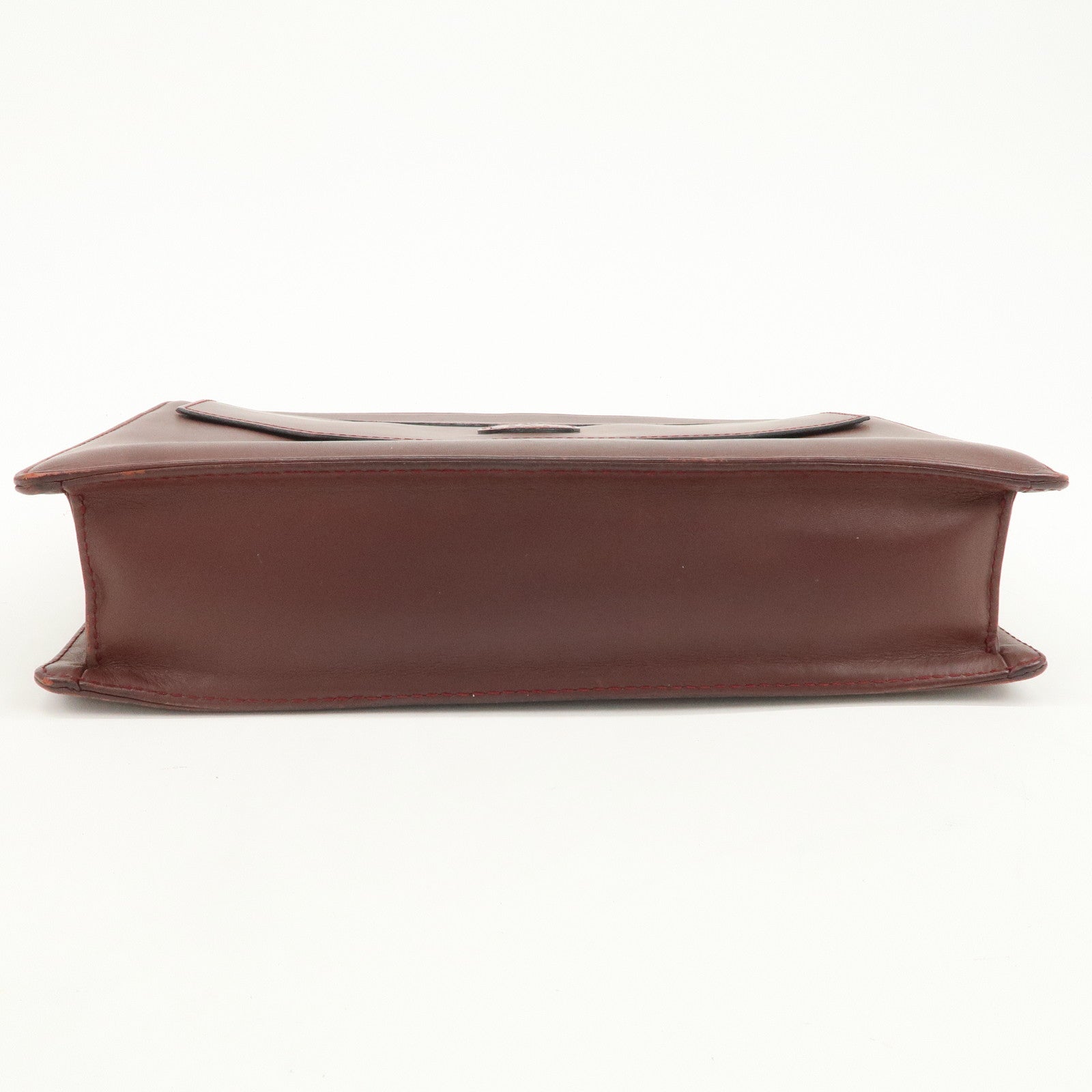 Cartier Must Line Leather Clutch Bag Pouch Bordeaux